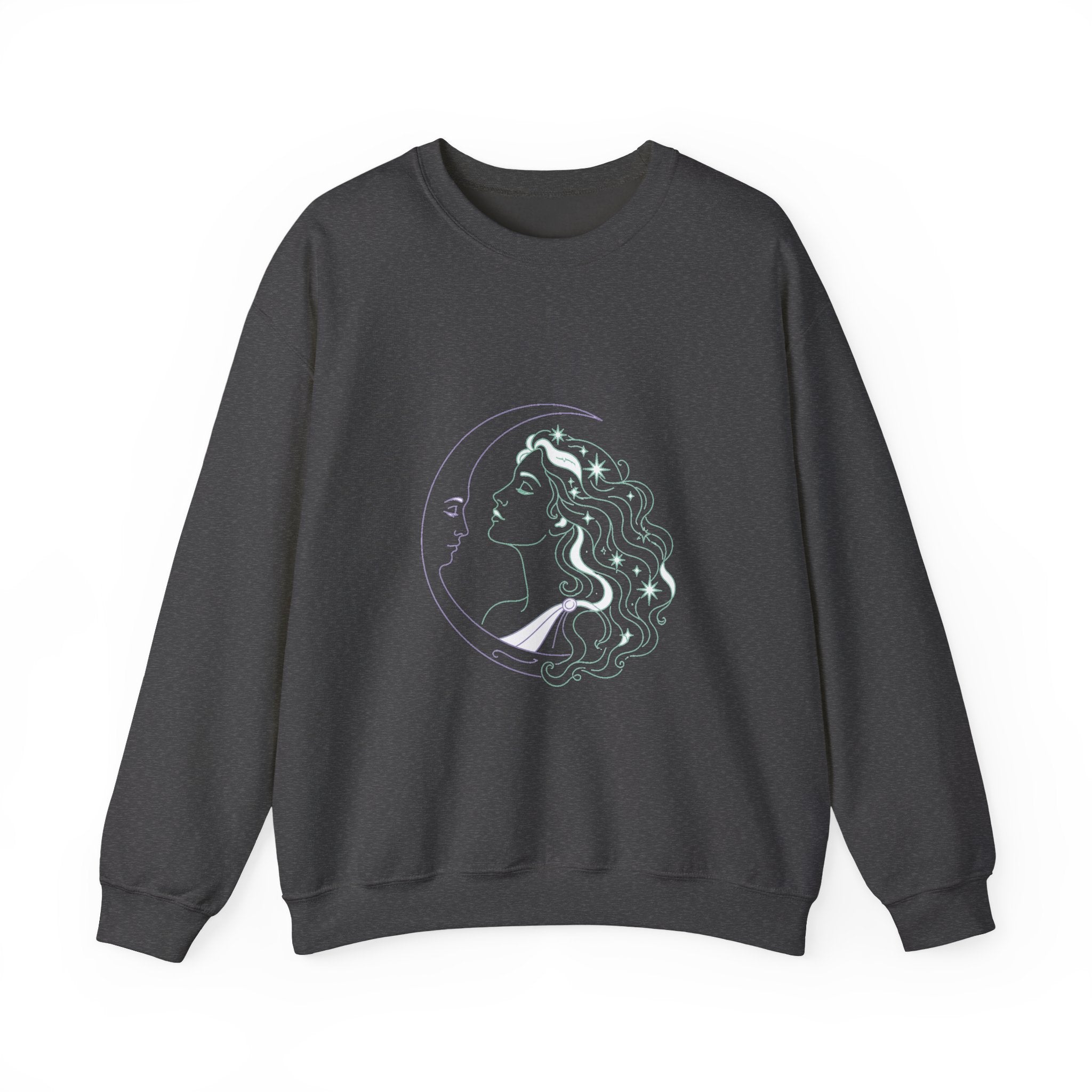 Matching Couple Sweatshirt - Helios & Selene Matching Couple Premium Fleece Sweatshirt Minimalist Art His Hers Christmas Gift - Design B