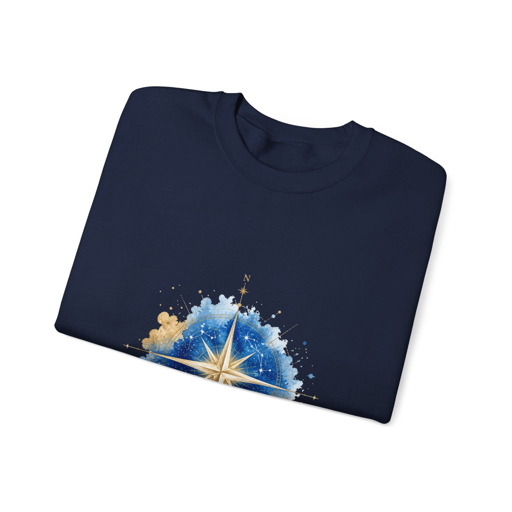 Matching Couple Sweatshirt - Shooting Star & North Star Matching Couple Premium Fleece Sweatshirt Watercolor Art His Hers Birthday Gift - Design B