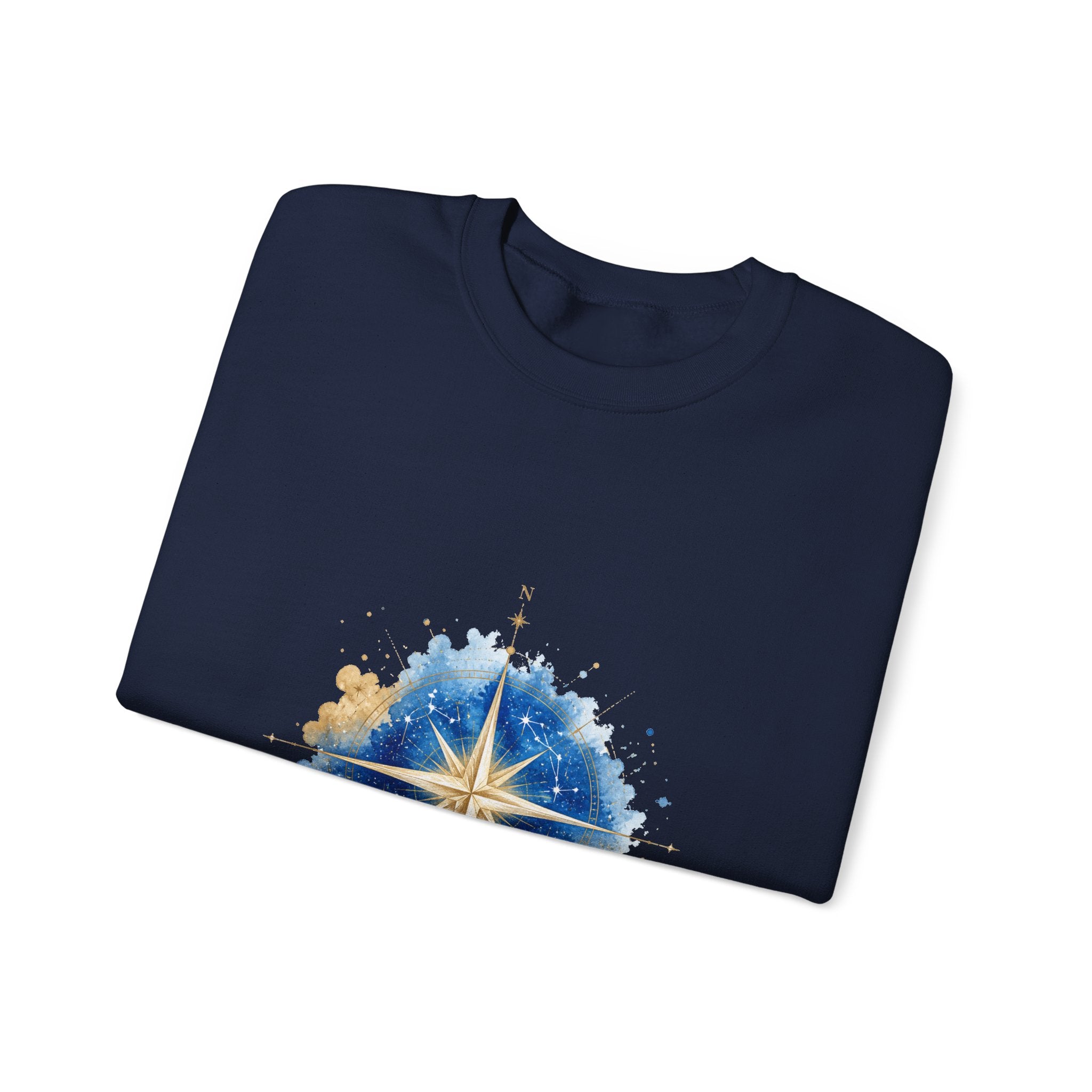 Matching Couple Sweatshirt - Shooting Star & North Star Matching Couple Premium Fleece Sweatshirt Watercolor Art His Hers Birthday Gift - Design B
