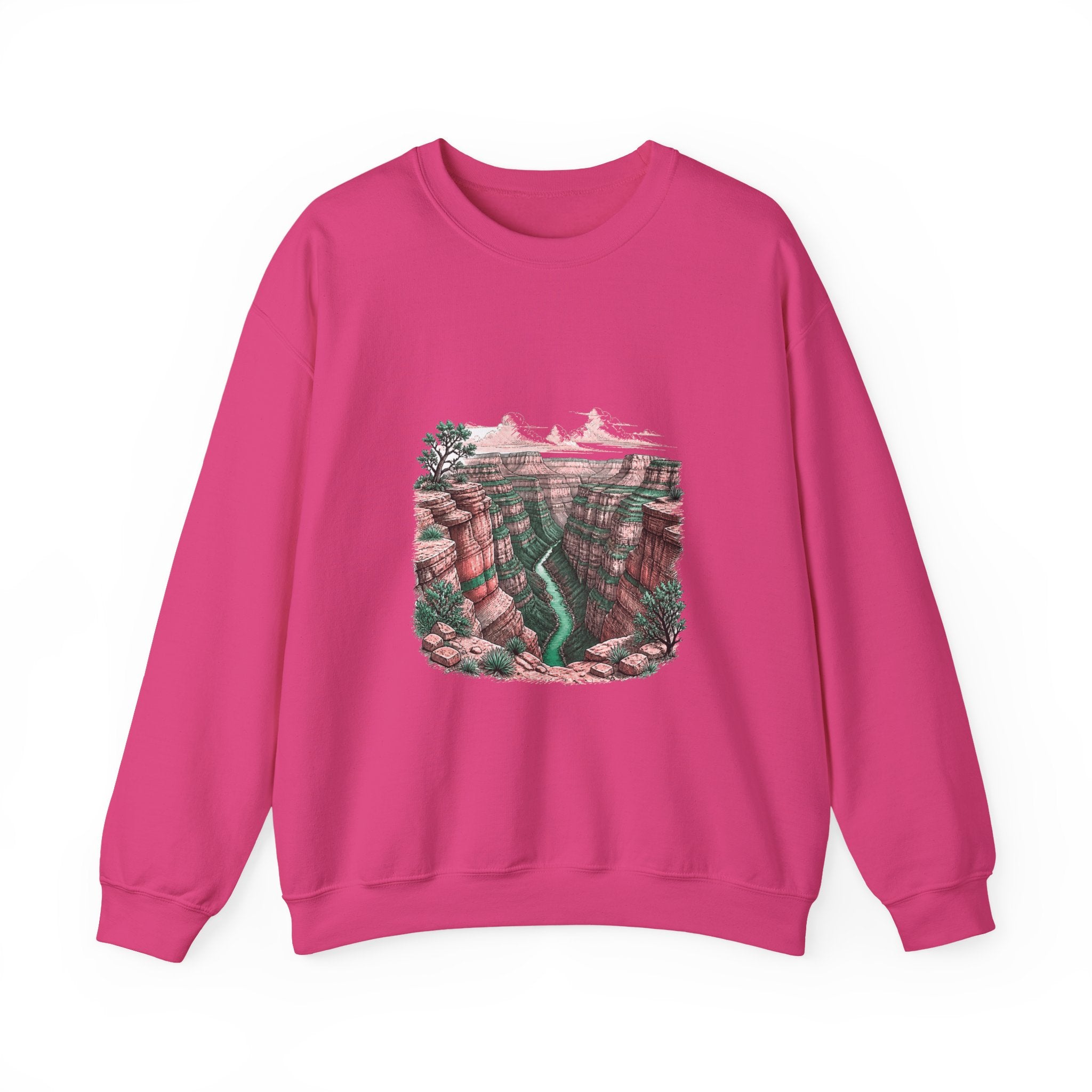 Matching Couple Sweatshirt - Lavender Fields & Canyon Matching Couple Comfort Colors Crew Hand-Drawn Art His Hers Anniversary Gift - Design B