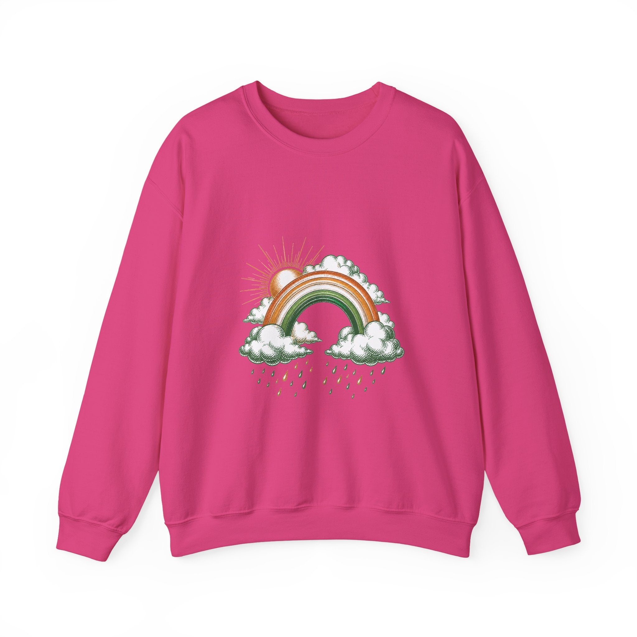 Matching Couple Sweatshirt - Storm & Rainbow Matching Couple Premium Fleece Sweatshirt Hand-Drawn Art His Hers Anniversary Gift - Design B