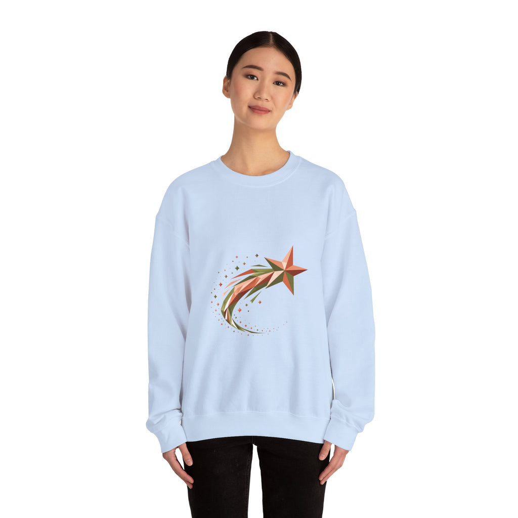 Matching Couple Sweatshirt - Shooting Star & North Star Matching Couple Comfort Colors Crew Geometric Art His Hers Love Gift - Design A