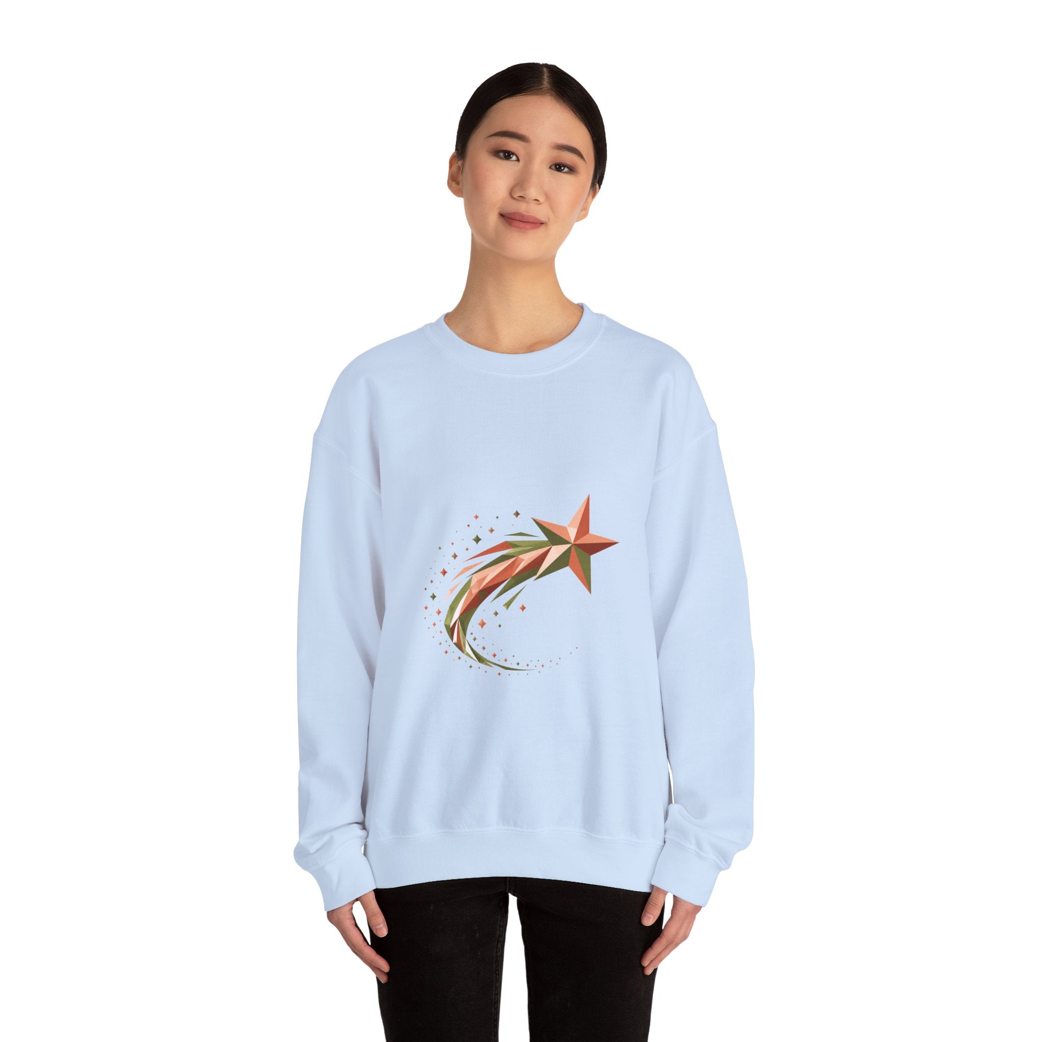 Matching Couple Sweatshirt - Shooting Star & North Star Matching Couple Comfort Colors Crew Geometric Art His Hers Love Gift - Design A