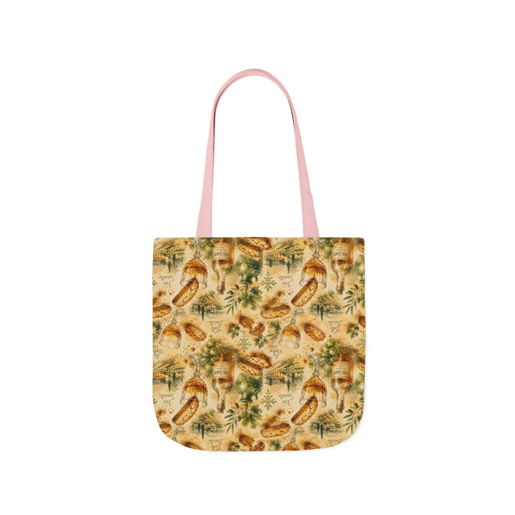 Biscotti & Vin Santo Canvas Tote Bag Mediterranean Kitchen Watercolor Splash Design Italian Cottagecore Gift