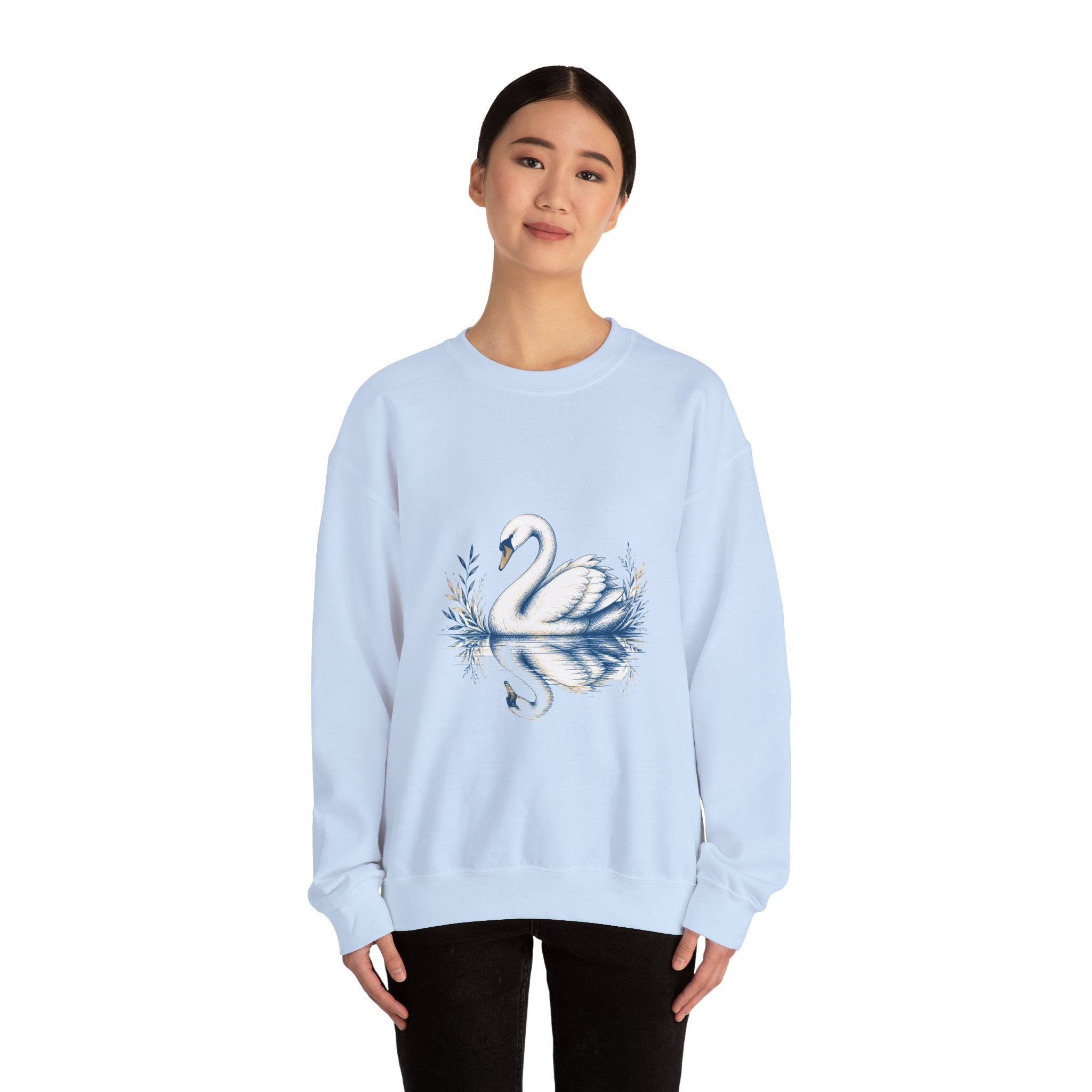 Matching Couple Sweatshirt - Raven & Swan Matching Couple Crewneck Sweatshirt Hand-Drawn Art His Hers Best Friend Gift - Design B