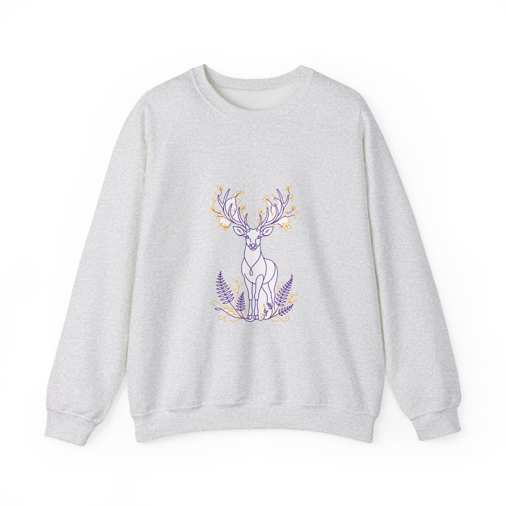Matching Couple Sweatshirt - Bear & Deer Matching Couple Crewneck Sweatshirt Minimalist Art His Hers Valentine Gift - Design B