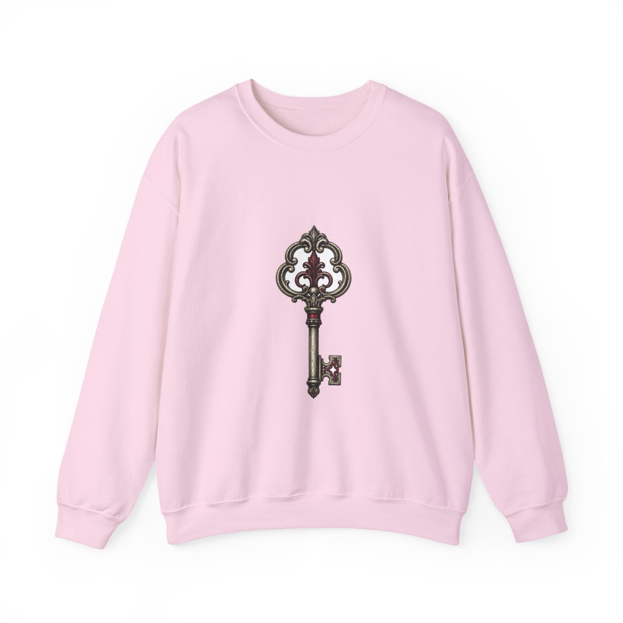 Matching Couple Sweatshirt - Key & Lock Matching Couple Comfort Colors Crew Hand-Drawn Art His Hers Anniversary Gift - Design A