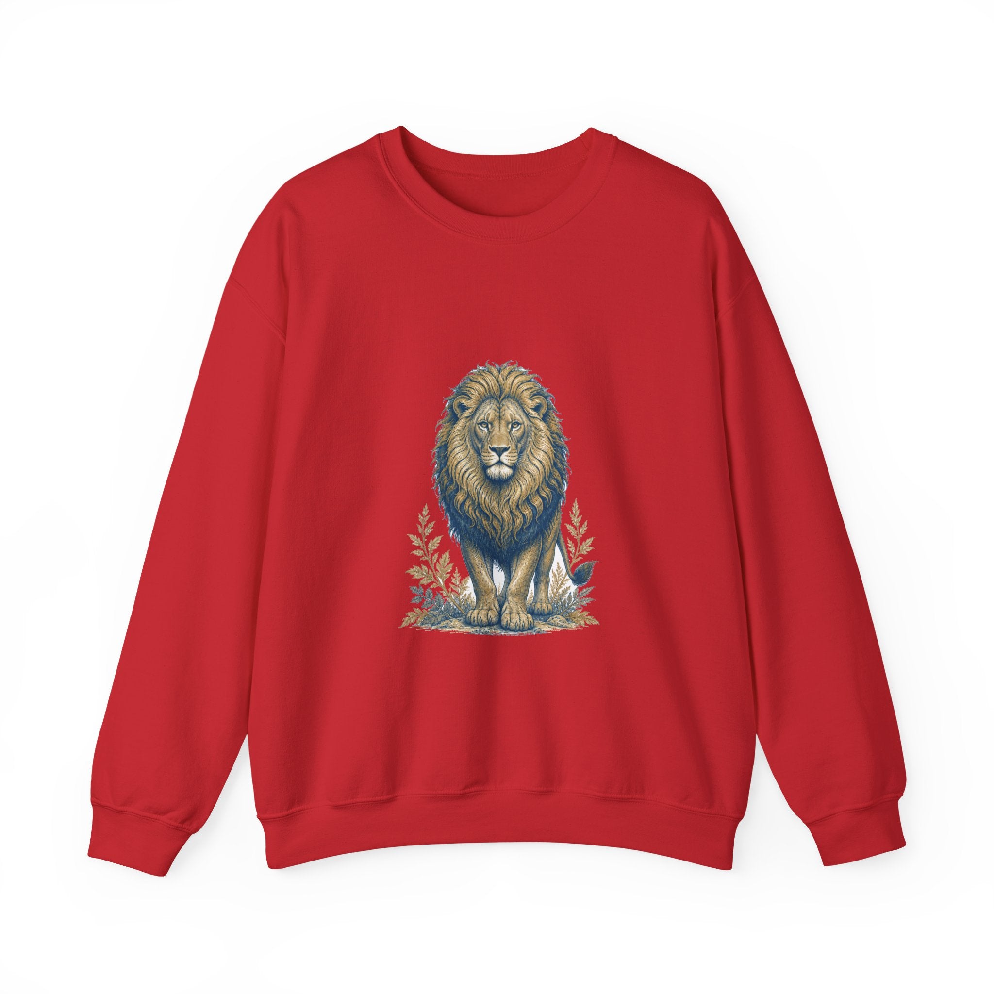 Matching Couple Sweatshirt - Lion & Lamb Matching Couple Premium Fleece Sweatshirt Vintage Art His Hers Honeymoon Gift - Design A