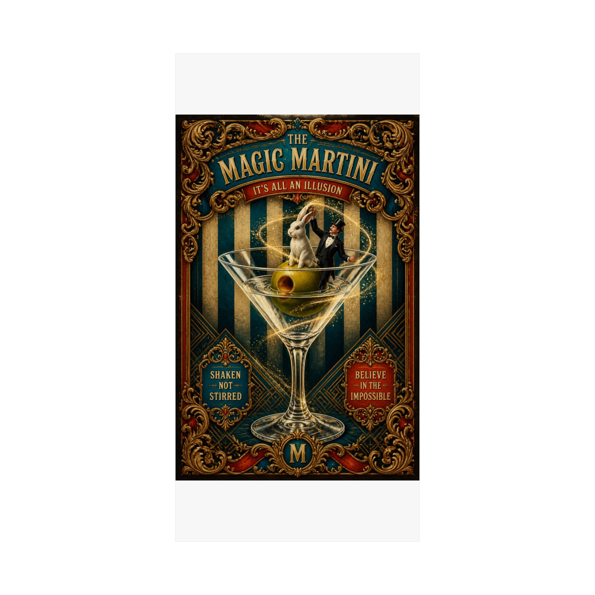 Martini Magician Wall Art Poster 18×24 Baroque Home Office Decor Maximalist Print