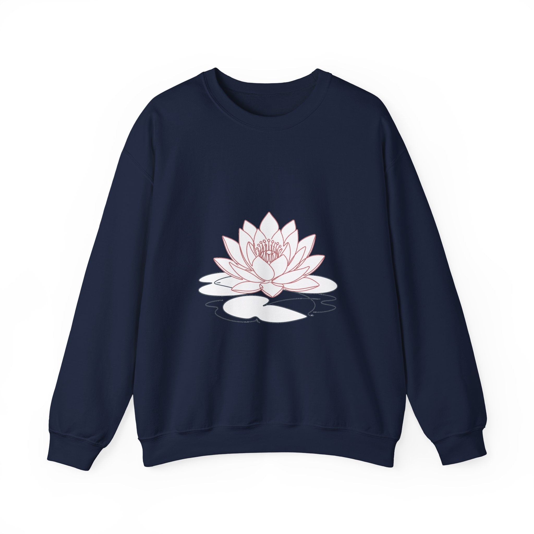 Matching Couple Sweatshirt - Open & Closed Lotus Matching Couple Crewneck Sweatshirt Minimalist Art His Hers Valentine Gift - Design A