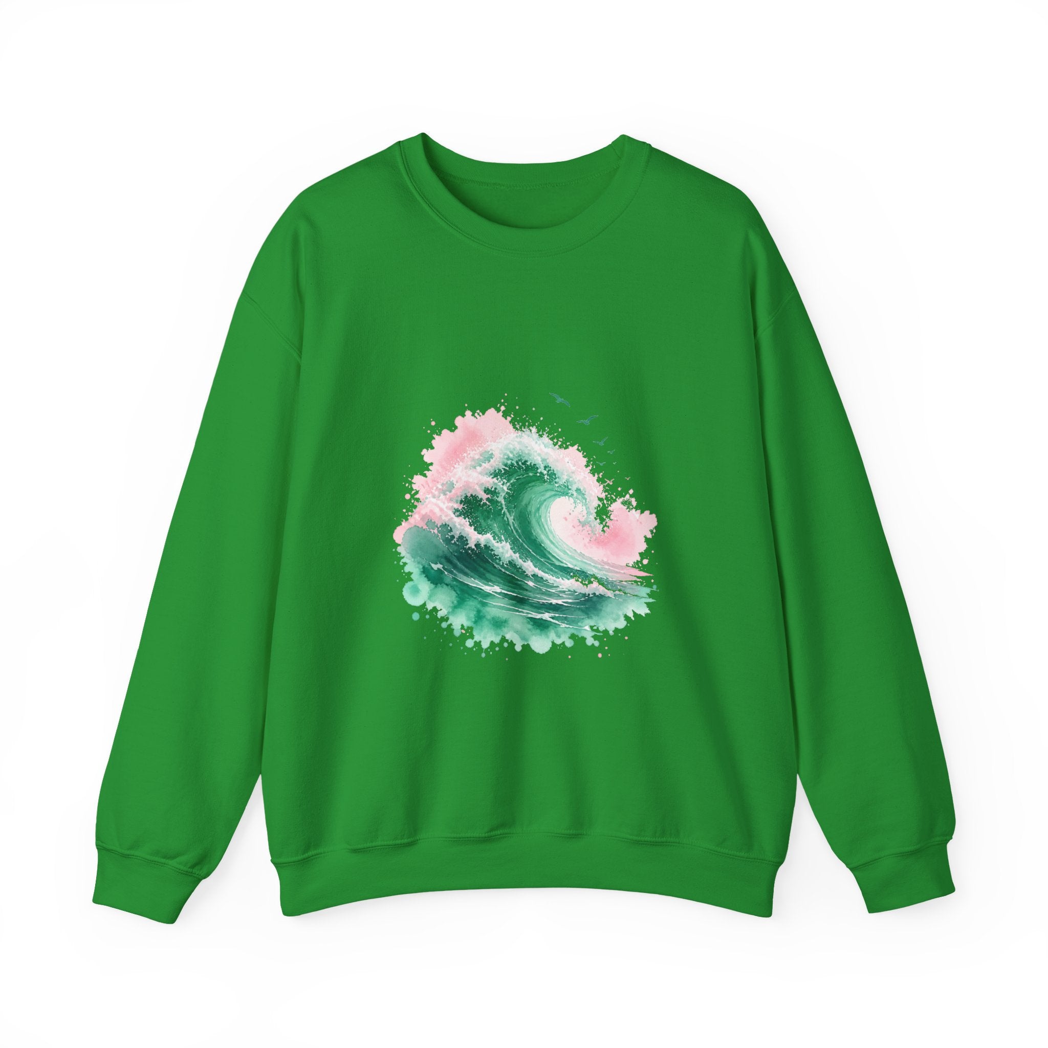 Matching Couple Sweatshirt - Mountain & Ocean Matching Couple Comfort Colors Crew Watercolor Art His Hers Birthday Gift - Design B