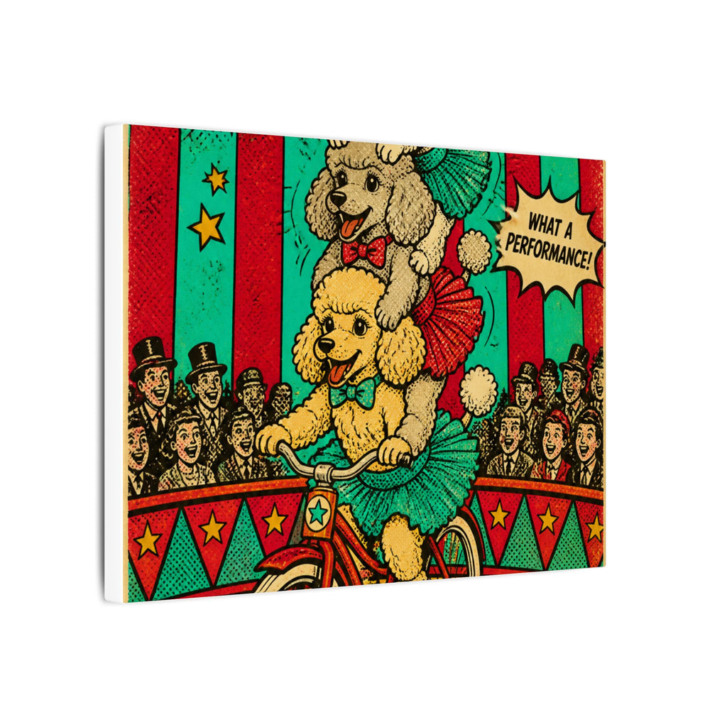 Poodle Stack Bicycle Wall Art Canvas 24×36 Pop Art Restaurant Decor Maximalist Print