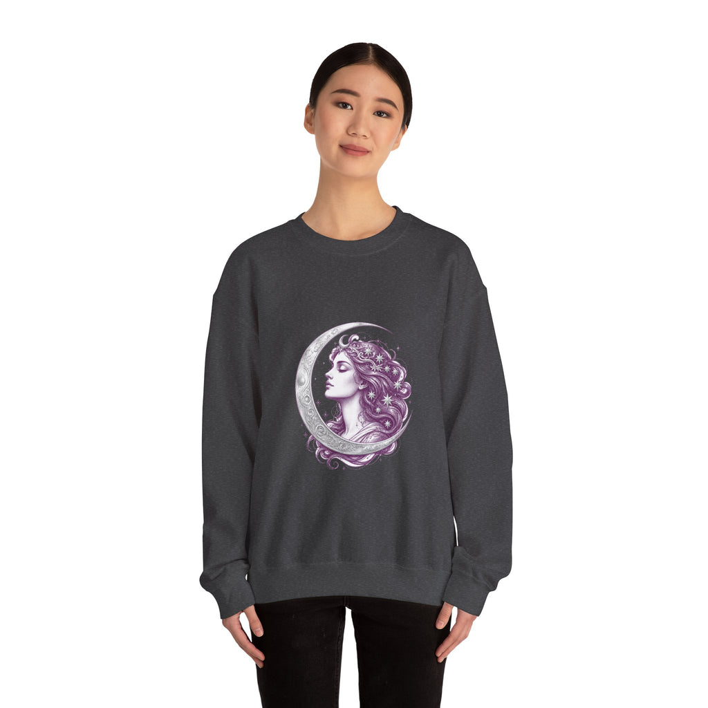 Matching Couple Sweatshirt - Helios & Selene Matching Couple Comfort Colors Crew Hand-Drawn Art His Hers Anniversary Gift - Design B