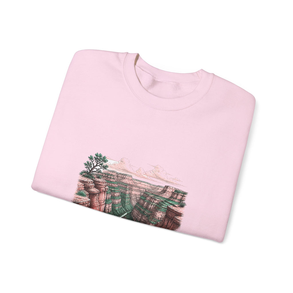 Matching Couple Sweatshirt - Lavender Fields & Canyon Matching Couple Comfort Colors Crew Hand-Drawn Art His Hers Anniversary Gift - Design B