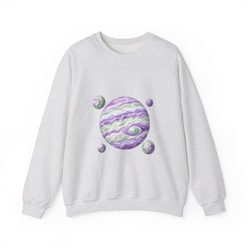 Matching Couple Sweatshirt - Saturn & Jupiter Matching Couple Crewneck Sweatshirt Geometric Art His Hers Couple Gift - Design B