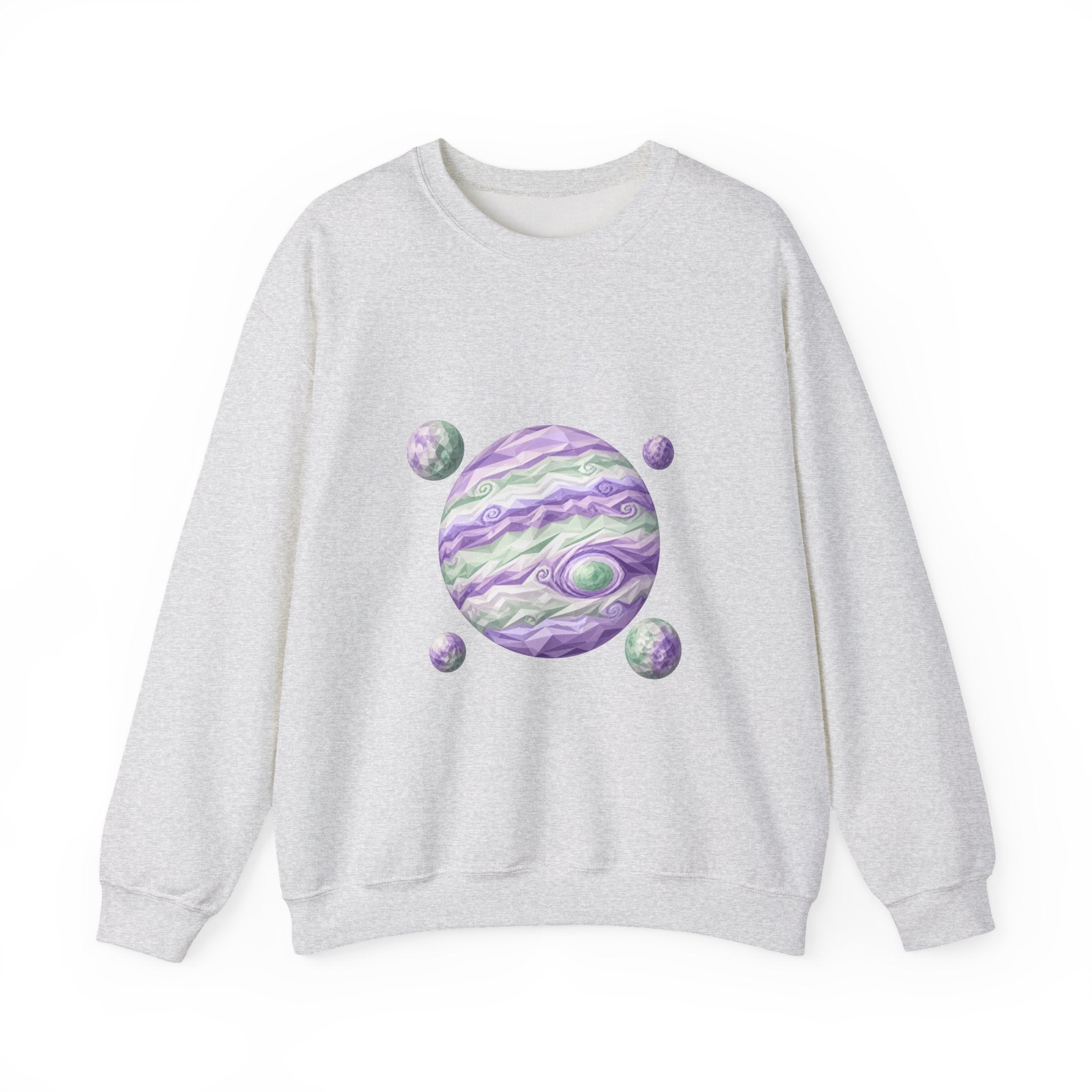 Matching Couple Sweatshirt - Saturn & Jupiter Matching Couple Crewneck Sweatshirt Geometric Art His Hers Couple Gift - Design B