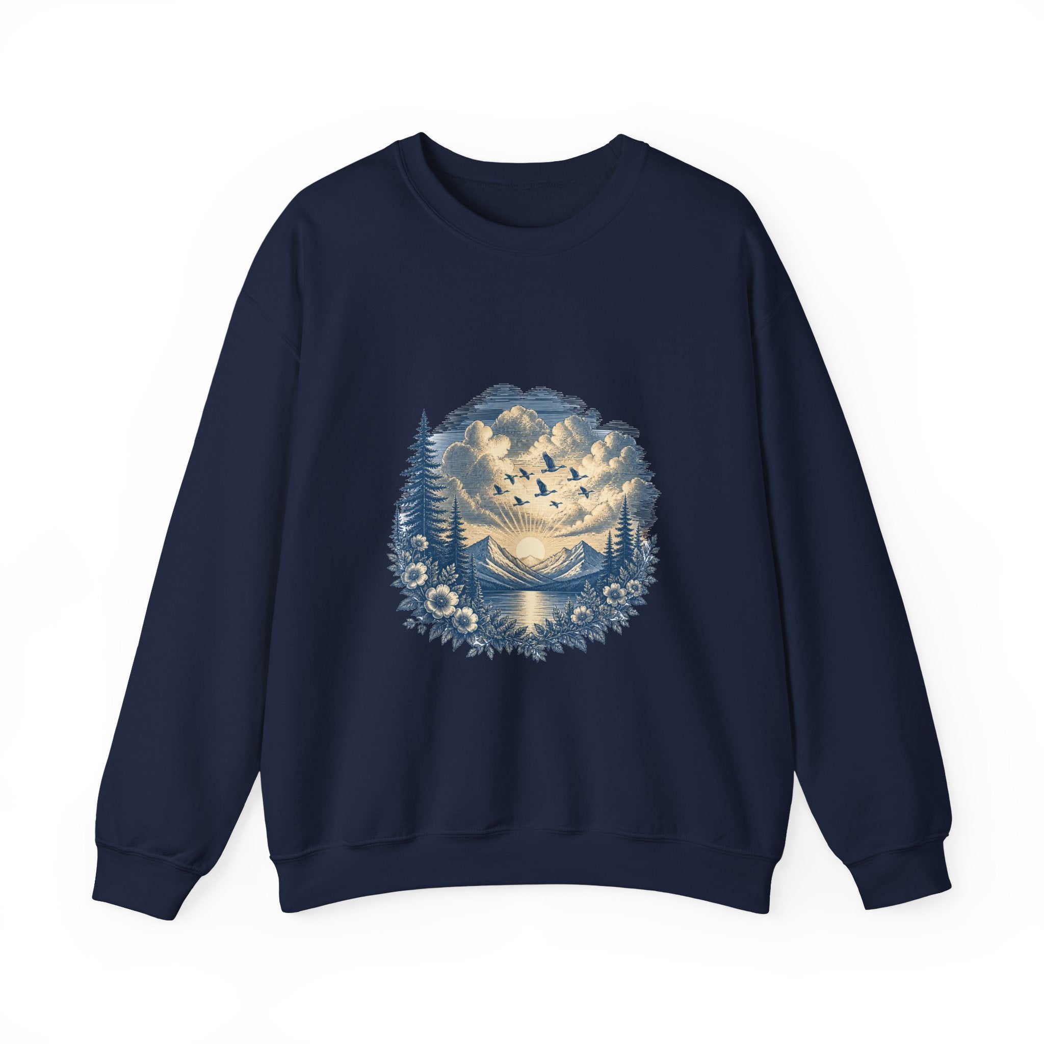 Matching Couple Sweatshirt - Sunrise & Sunset Matching Couple Comfort Colors Crew Vintage Art His Hers Honeymoon Gift - Design B