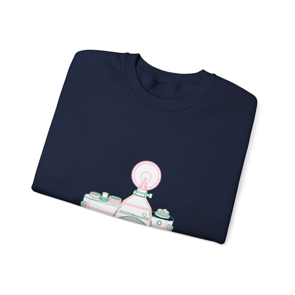 Matching Couple Sweatshirt - Camera & Film Matching Couple Crewneck Sweatshirt Minimalist Art His Hers Valentine Gift - Design A