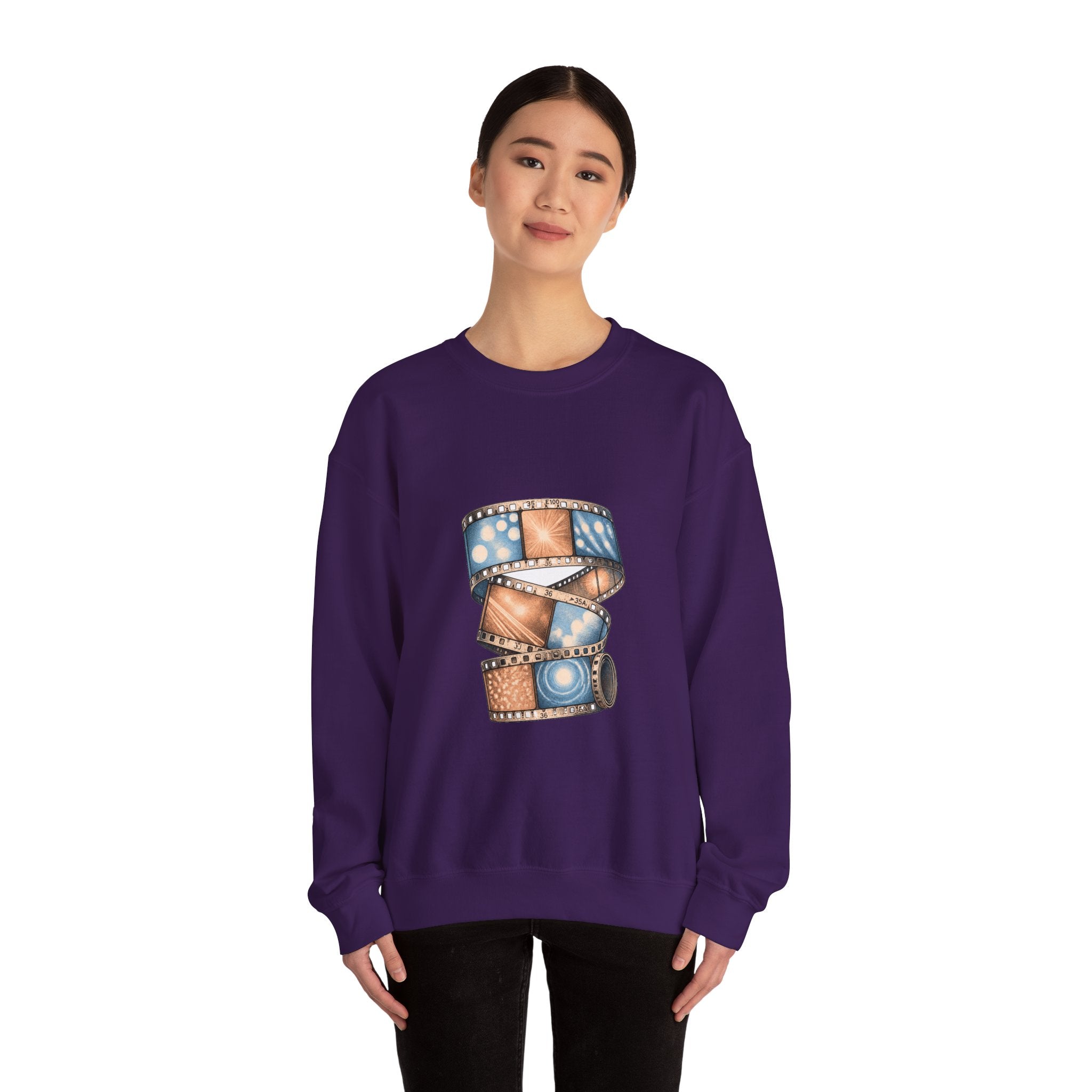 Matching Couple Sweatshirt - Camera & Film Matching Couple Crewneck Sweatshirt Vintage Art His Hers Wedding Gift - Design B