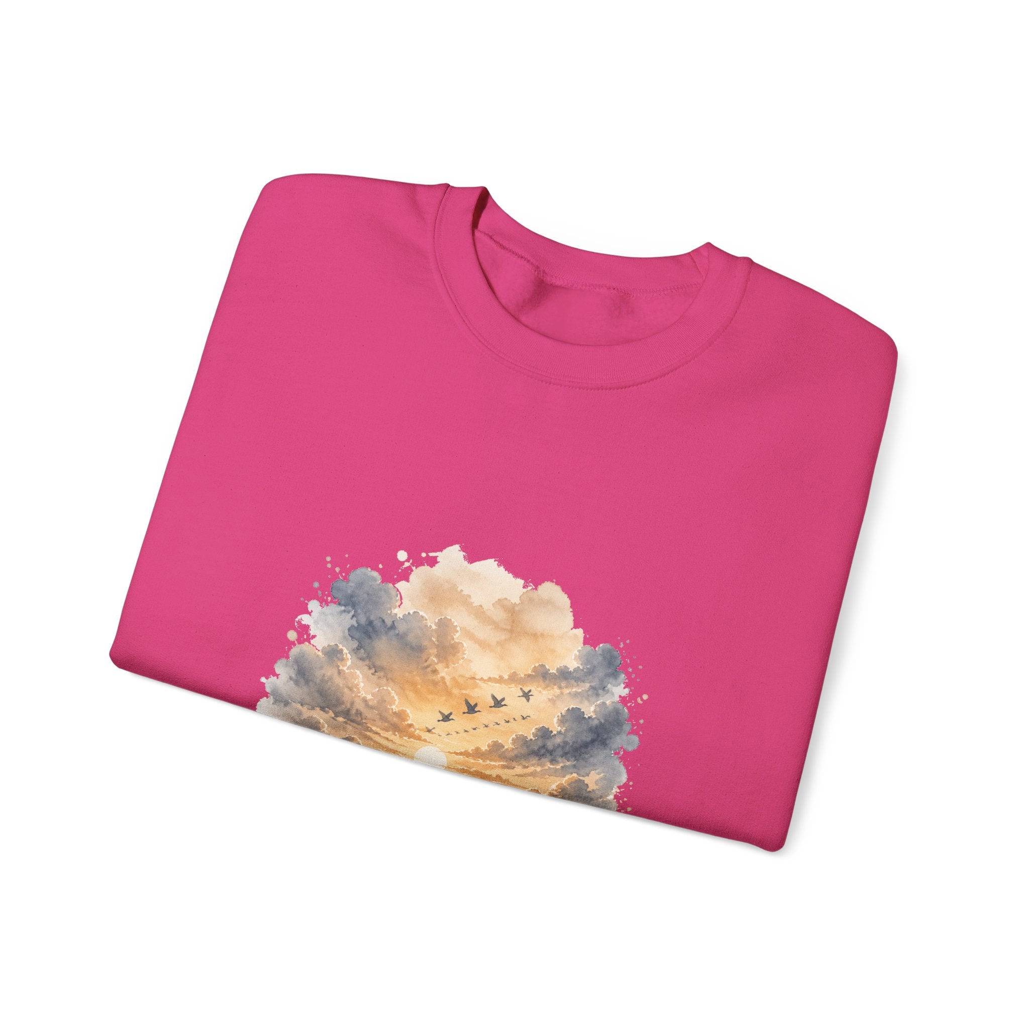 Matching Couple Sweatshirt - Sunrise & Sunset Matching Couple Premium Fleece Sweatshirt Watercolor Art His Hers Birthday Gift - Design B