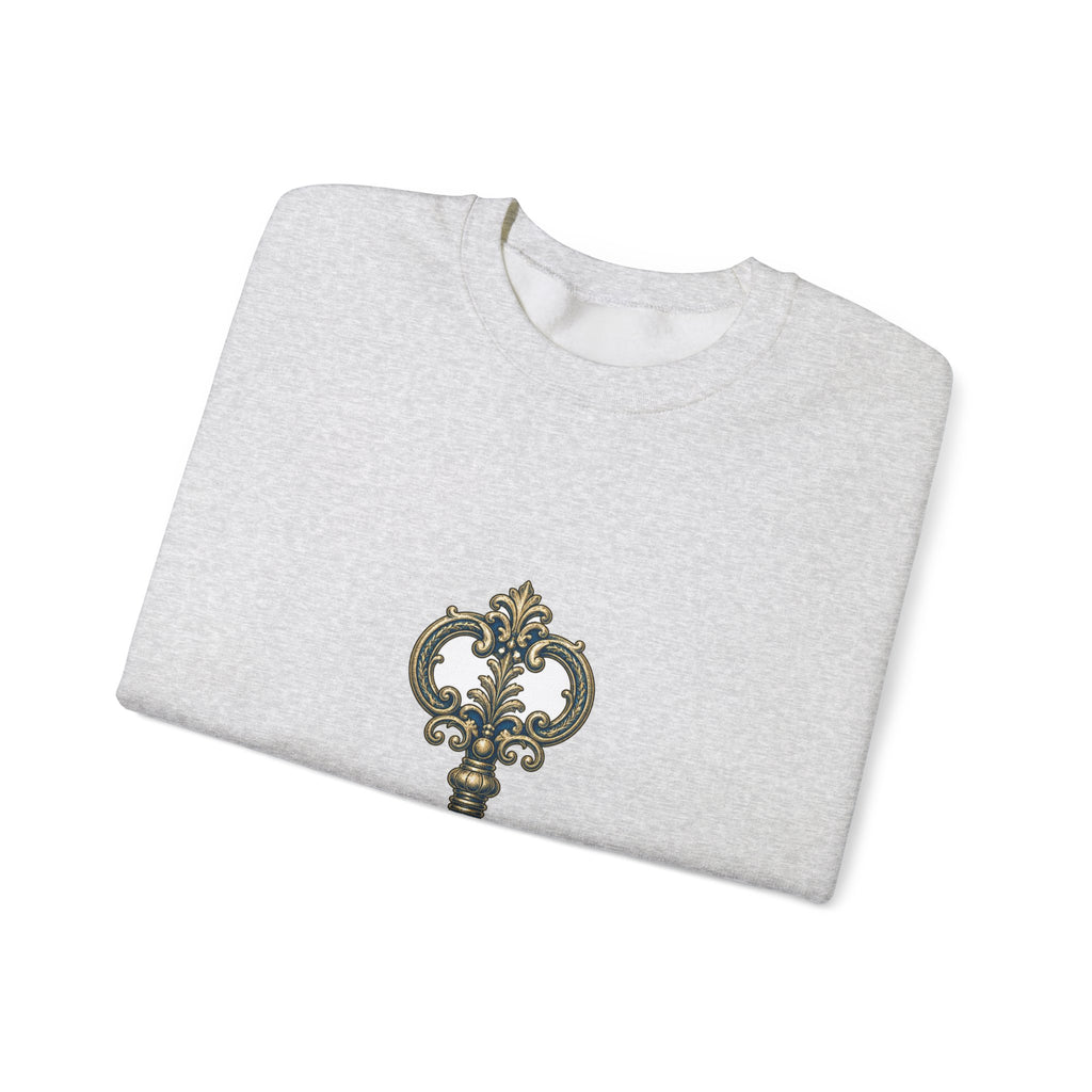 Matching Couple Sweatshirt - Key & Lock Matching Couple Crewneck Sweatshirt Vintage Art His Hers Wedding Gift - Design A