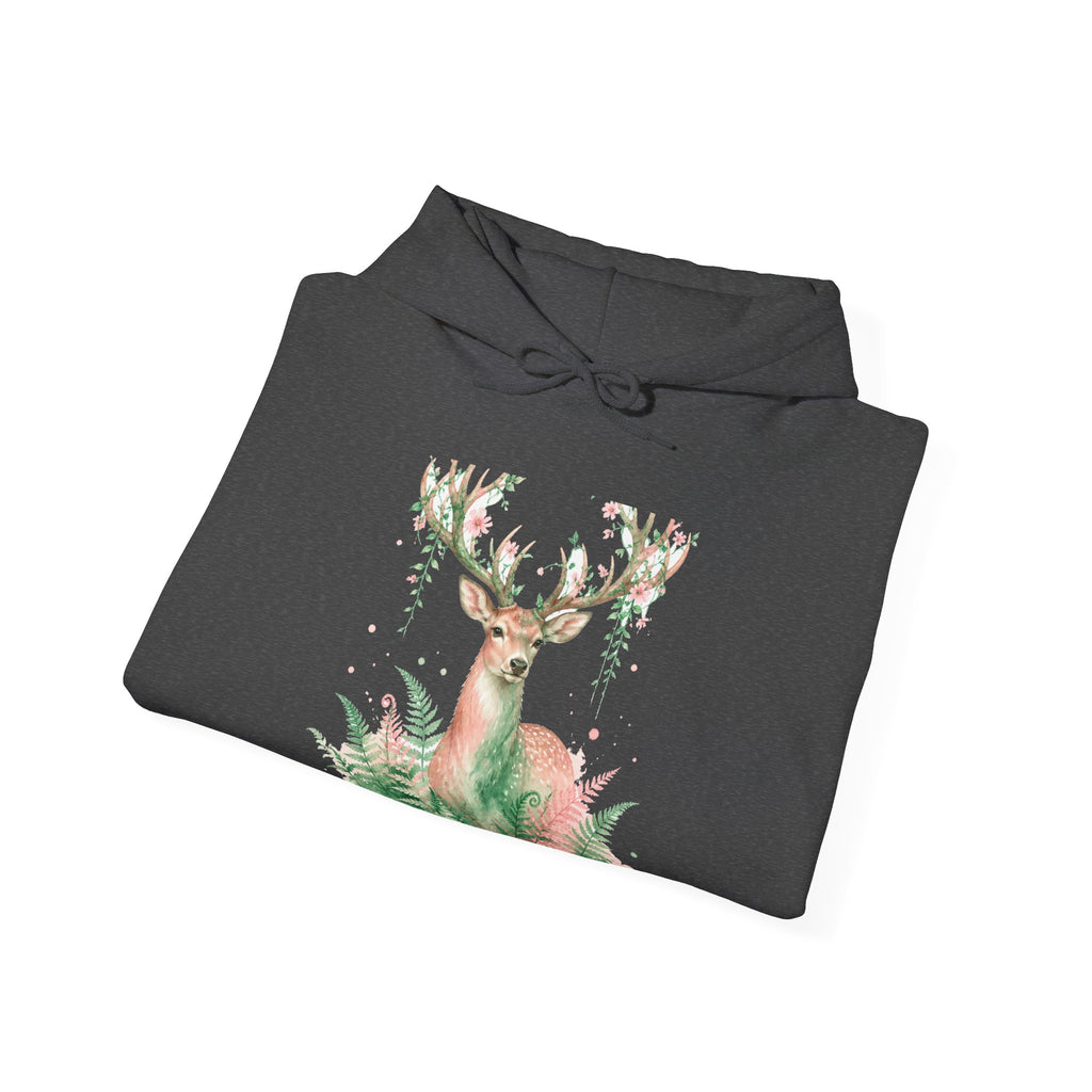 Matching Couple Sweatshirt - Bear & Deer Matching Couple Hooded Sweatshirt Watercolor Art His Hers Engagement Gift - Design B