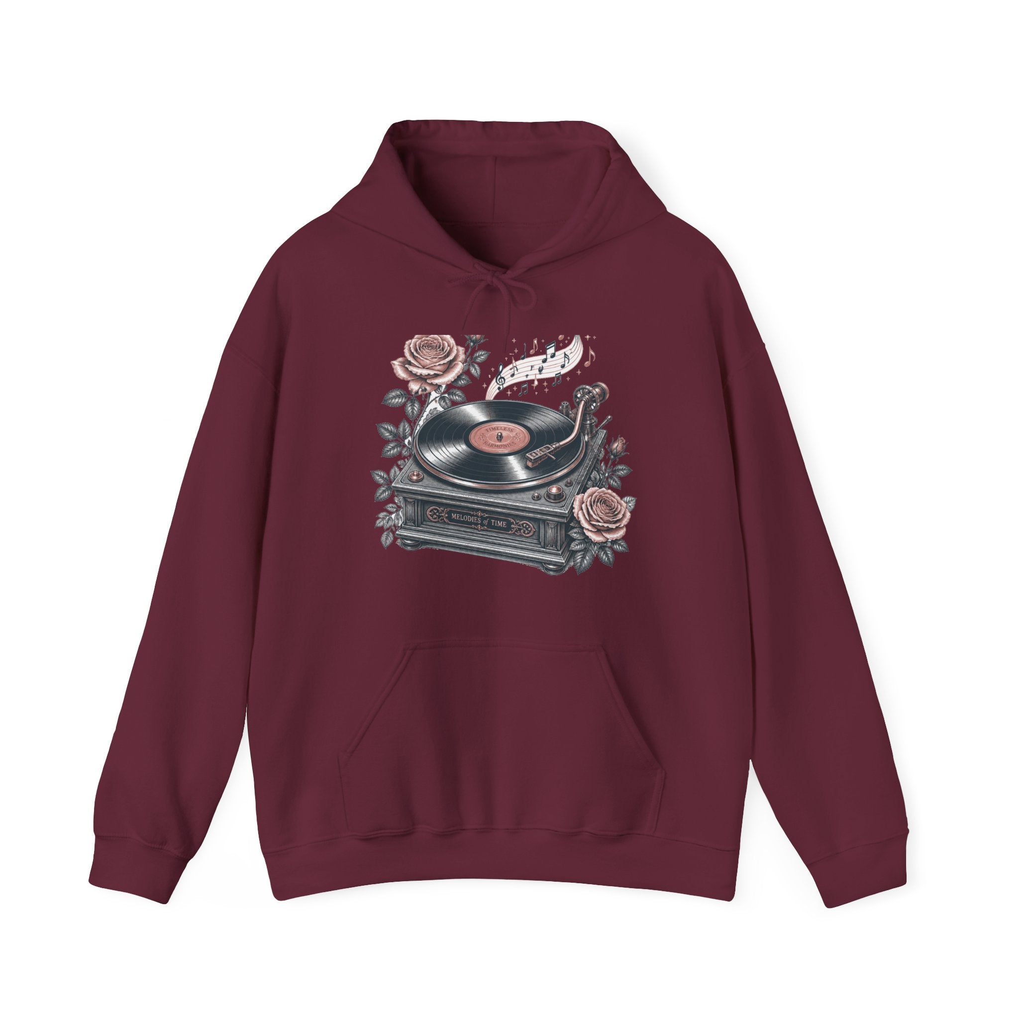 Matching Couple Sweatshirt - Vinyl & Cassette Matching Couple Hooded Sweatshirt Vintage Art His Hers Wedding Gift - Design A