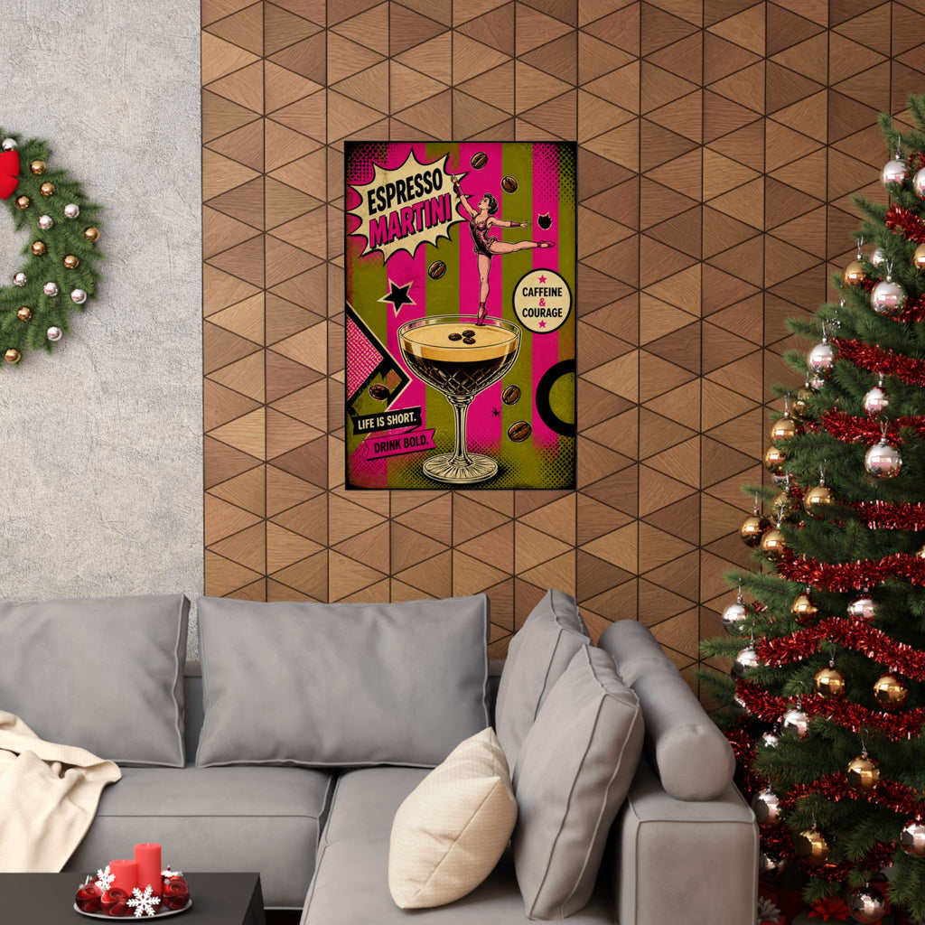 Espresso Martini Acrobat Wall Art Poster 24×36 Pop Art Restaurant Decor Maximalist Print