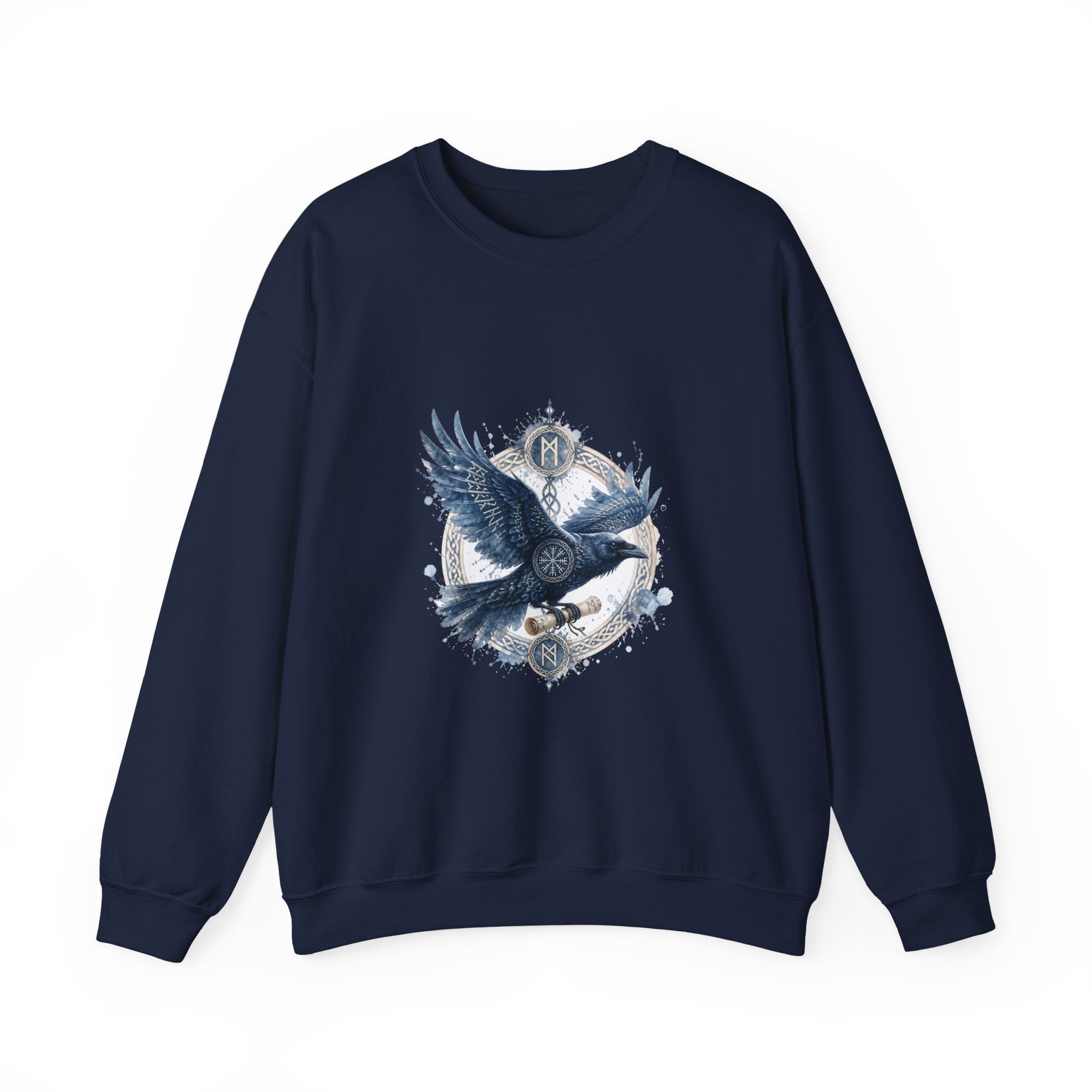 Matching Couple Sweatshirt - Huginn & Muninn Matching Couple Comfort Colors Crew Watercolor Art His Hers Birthday Gift - Design B