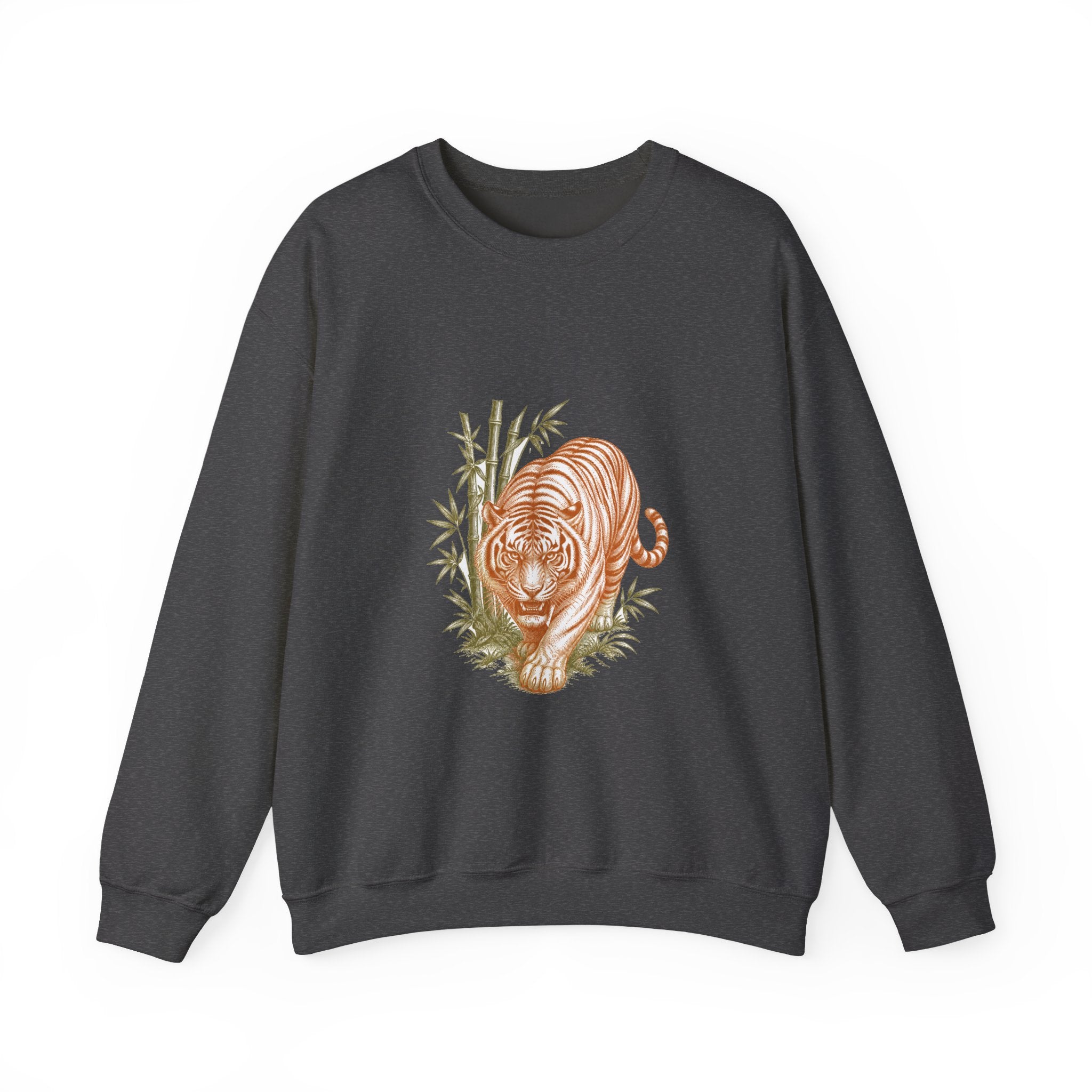 Matching Couple Sweatshirt - Tiger & Crane Matching Couple Premium Fleece Sweatshirt Vintage Art His Hers Honeymoon Gift - Design A