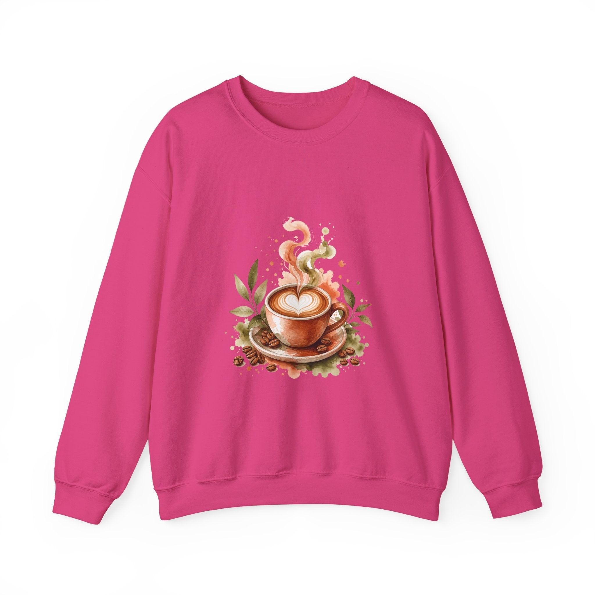 Matching Couple Sweatshirt - Coffee & Tea Matching Couple Crewneck Sweatshirt Watercolor Art His Hers Engagement Gift - Design A