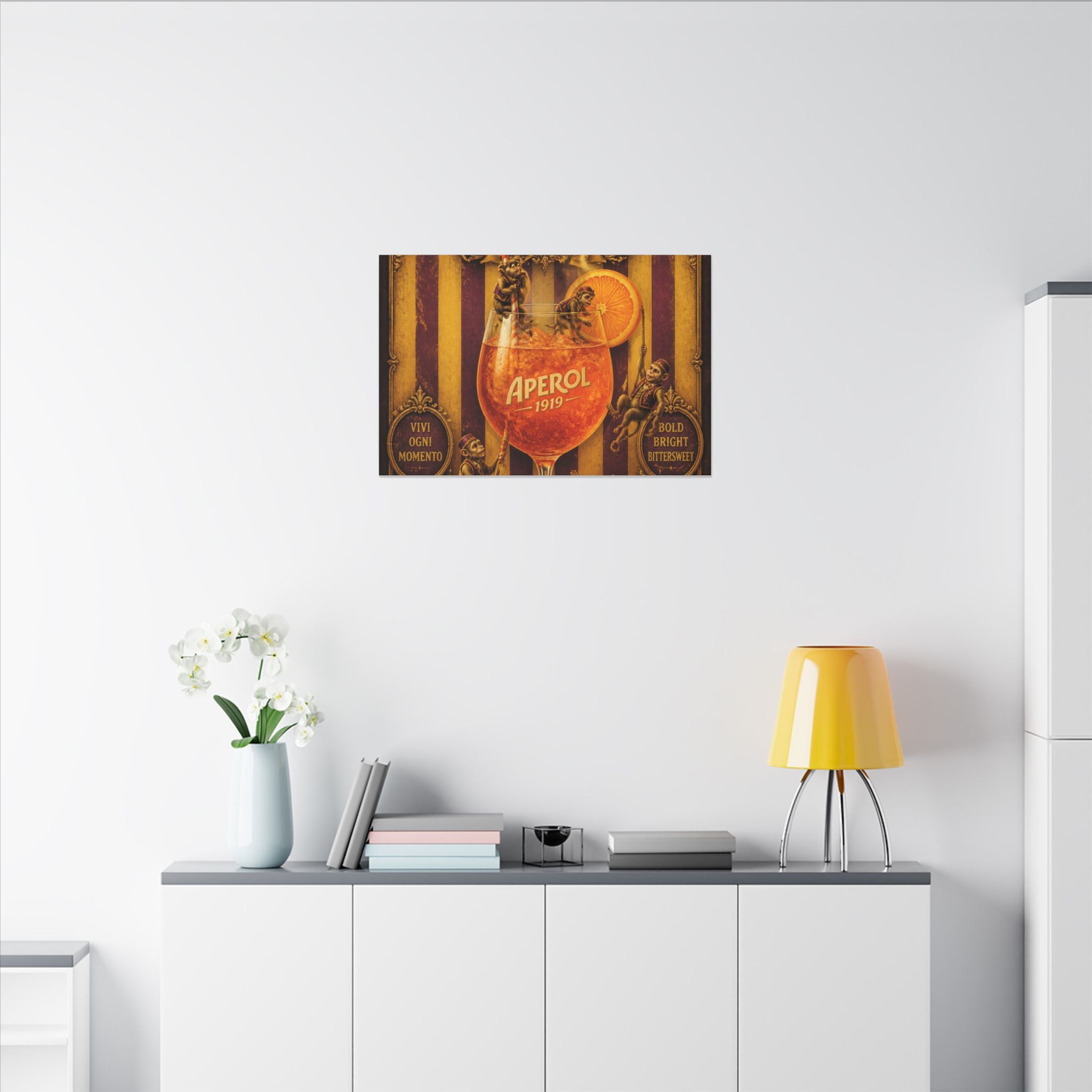 Aperol Spritz Monkeys Wall Art Canvas 24×36 Baroque Studio Decor Maximalist Print