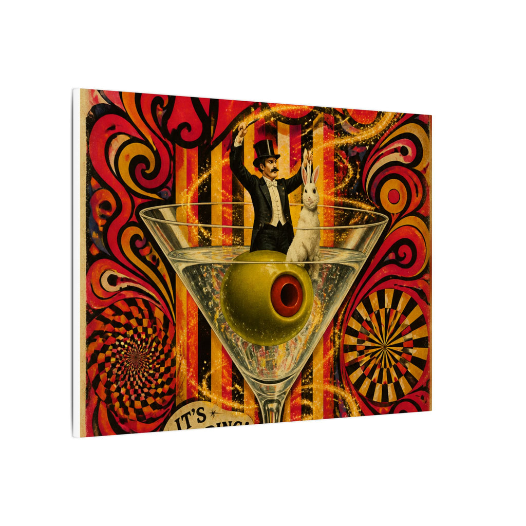 Martini Magician Wall Art Canvas 16×20 Psychedelic Cafe Decor Maximalist Print