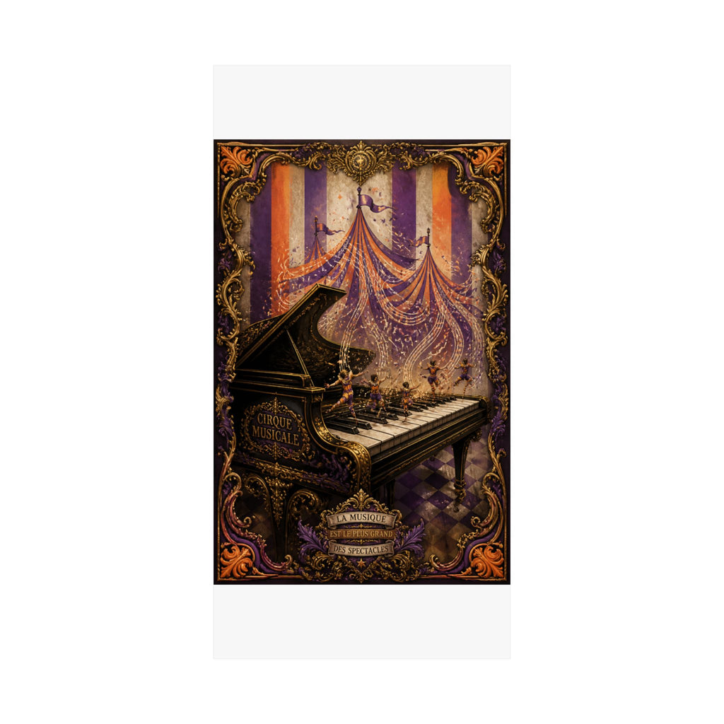 Grand Piano Acrobats Wall Art Poster 24×36 Baroque Studio Decor Maximalist Print