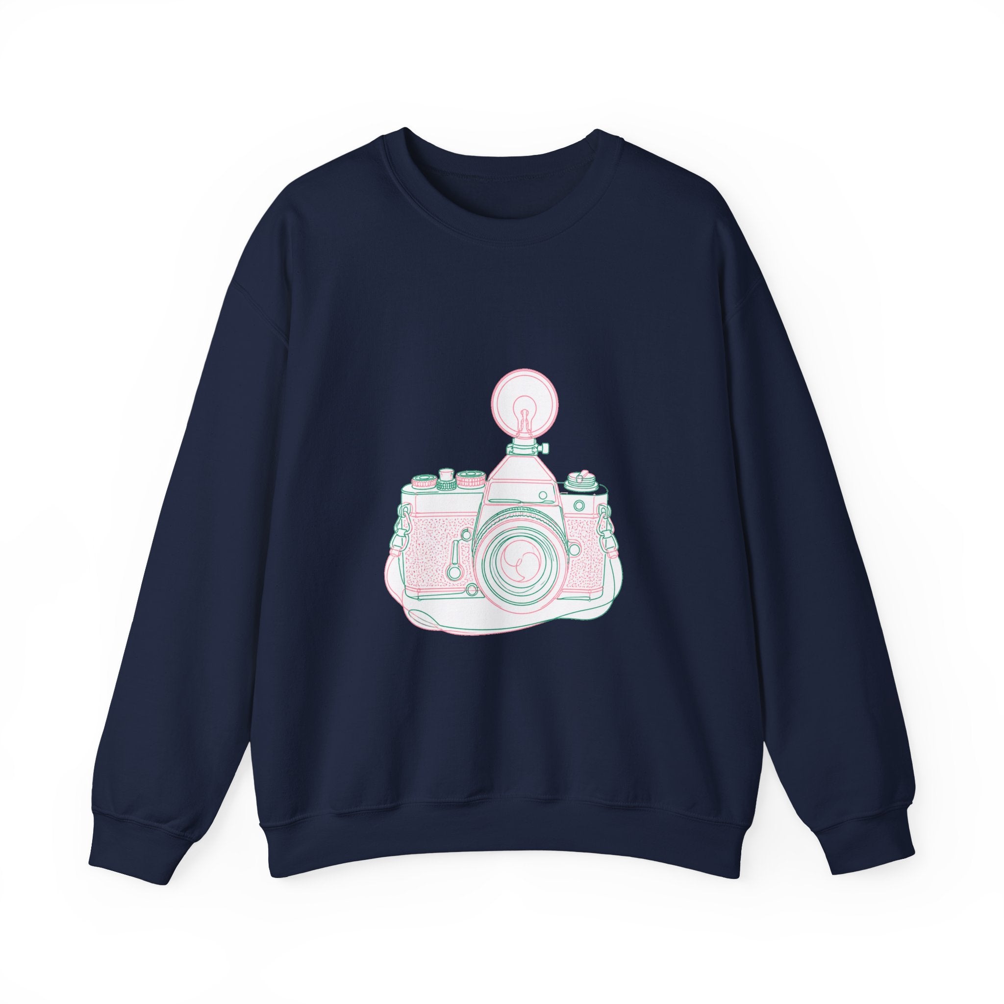 Matching Couple Sweatshirt - Camera & Film Matching Couple Crewneck Sweatshirt Minimalist Art His Hers Valentine Gift - Design A