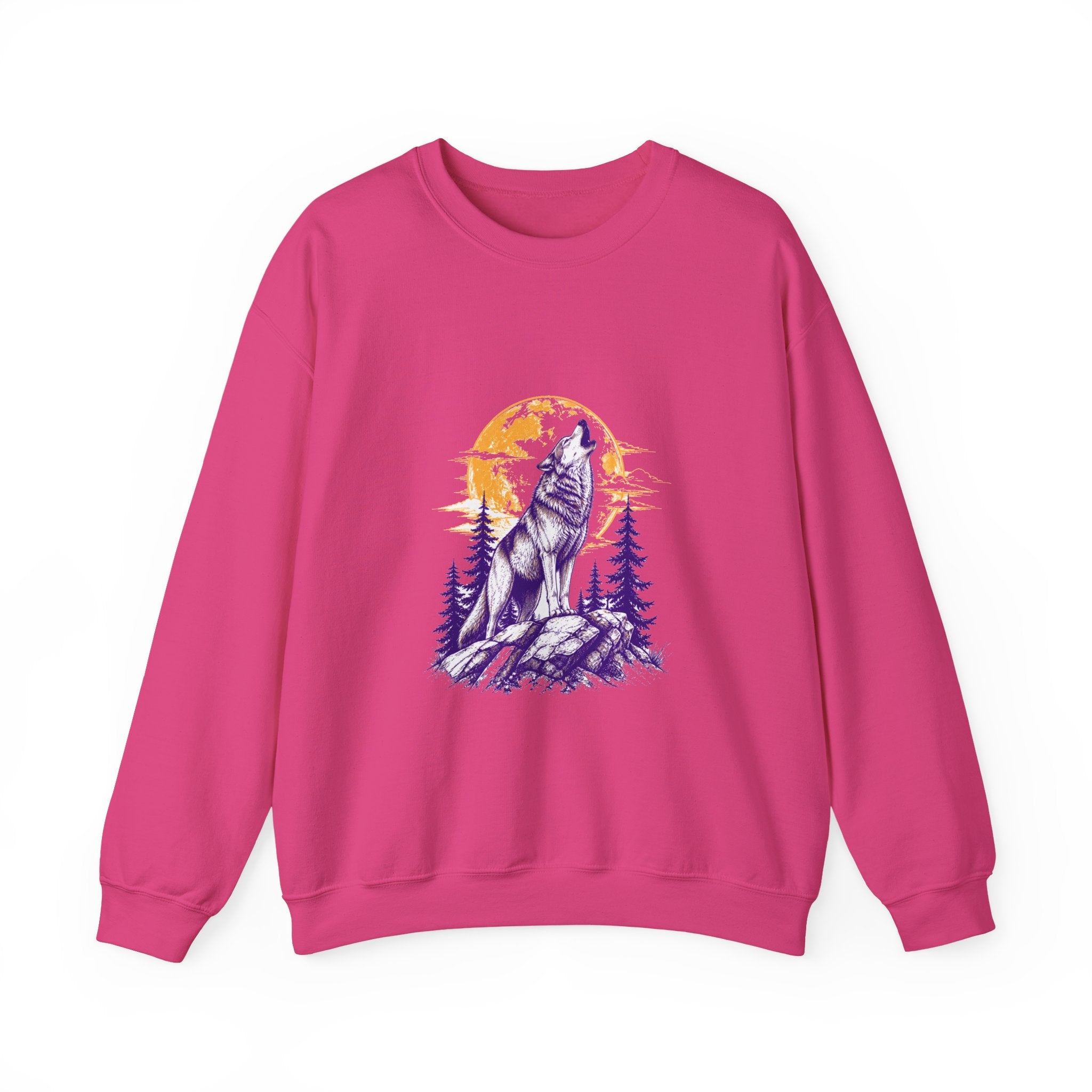 Matching Couple Sweatshirt - Wolf & Dove Matching Couple Crewneck Sweatshirt Hand-Drawn Art His Hers Best Friend Gift - Design A