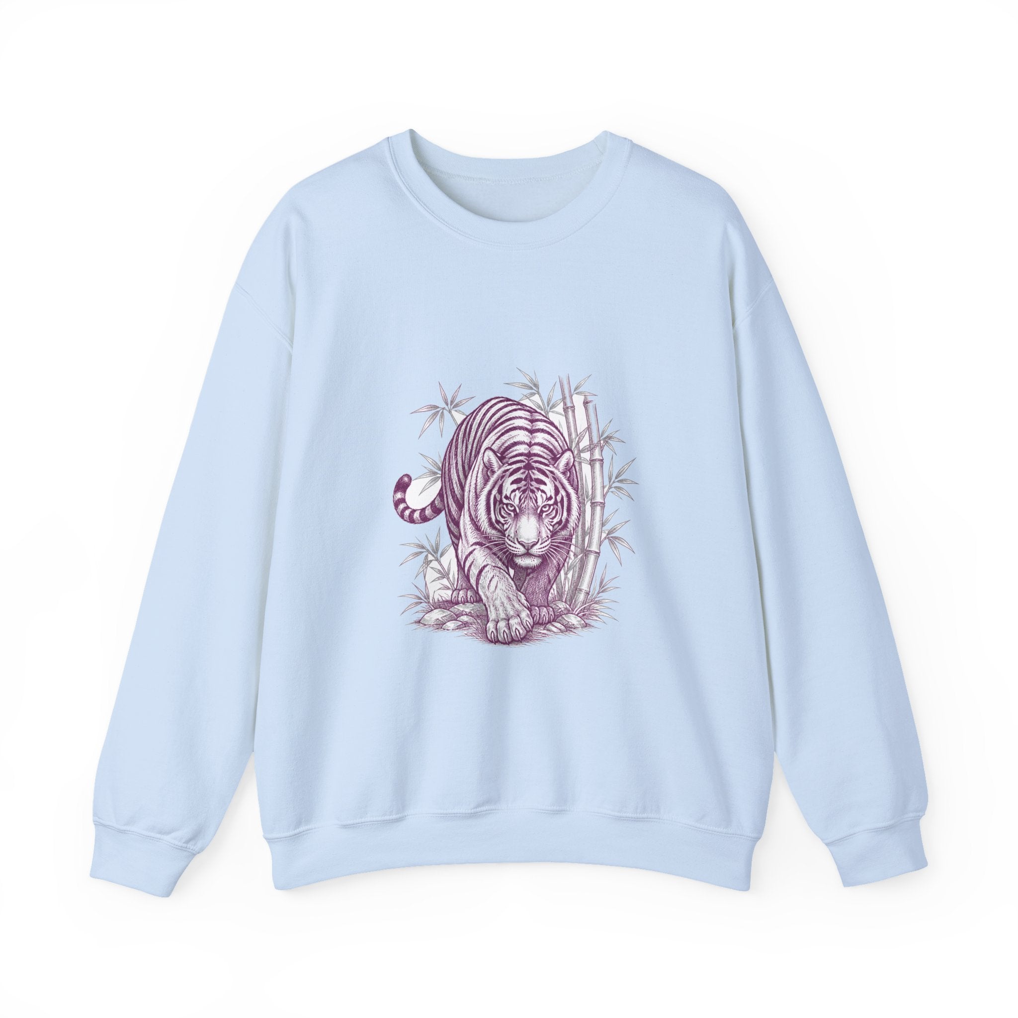 Matching Couple Sweatshirt - Tiger & Crane Matching Couple Crewneck Sweatshirt Hand-Drawn Art His Hers Best Friend Gift - Design A