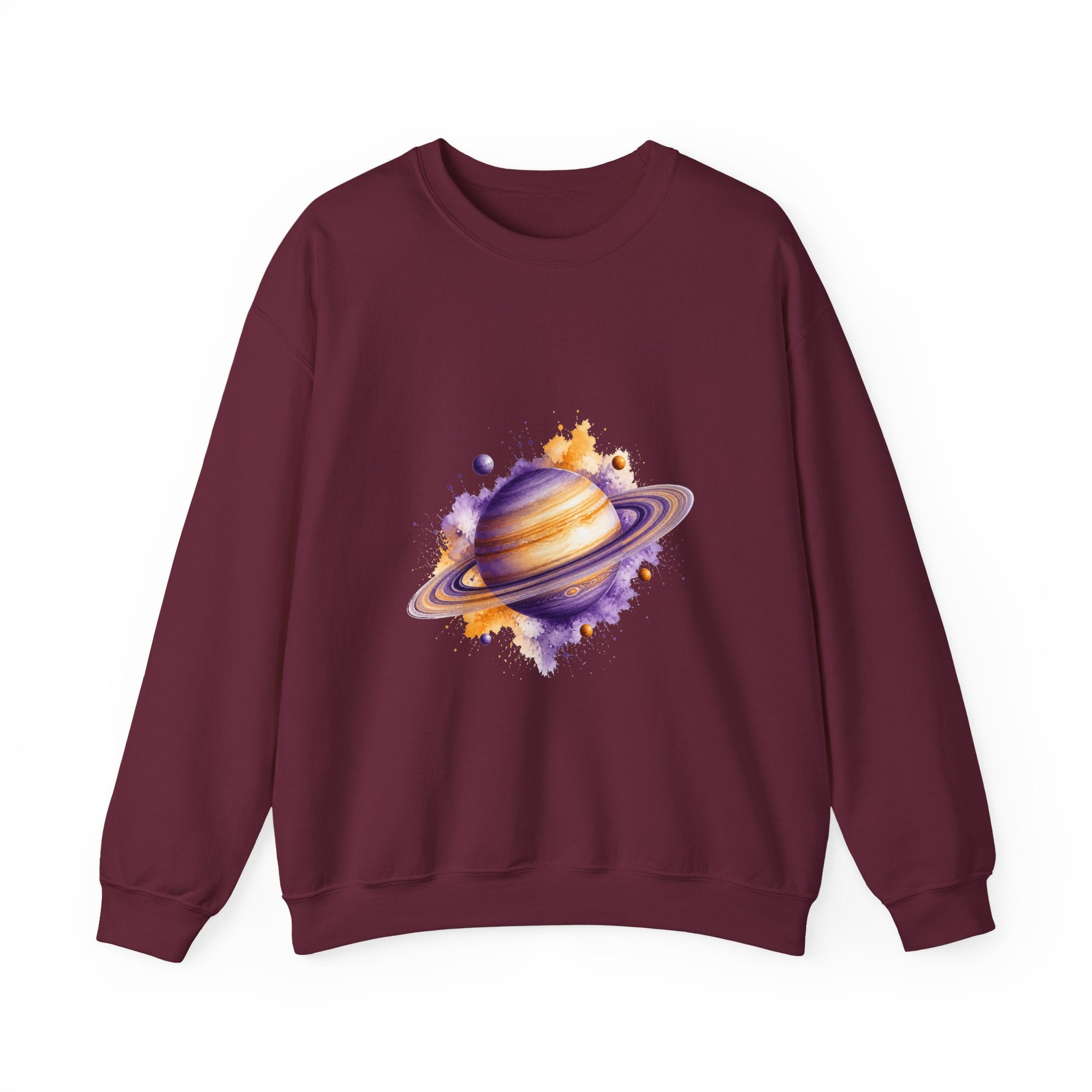 Matching Couple Sweatshirt - Saturn & Jupiter Matching Couple Comfort Colors Crew Watercolor Art His Hers Birthday Gift - Design A