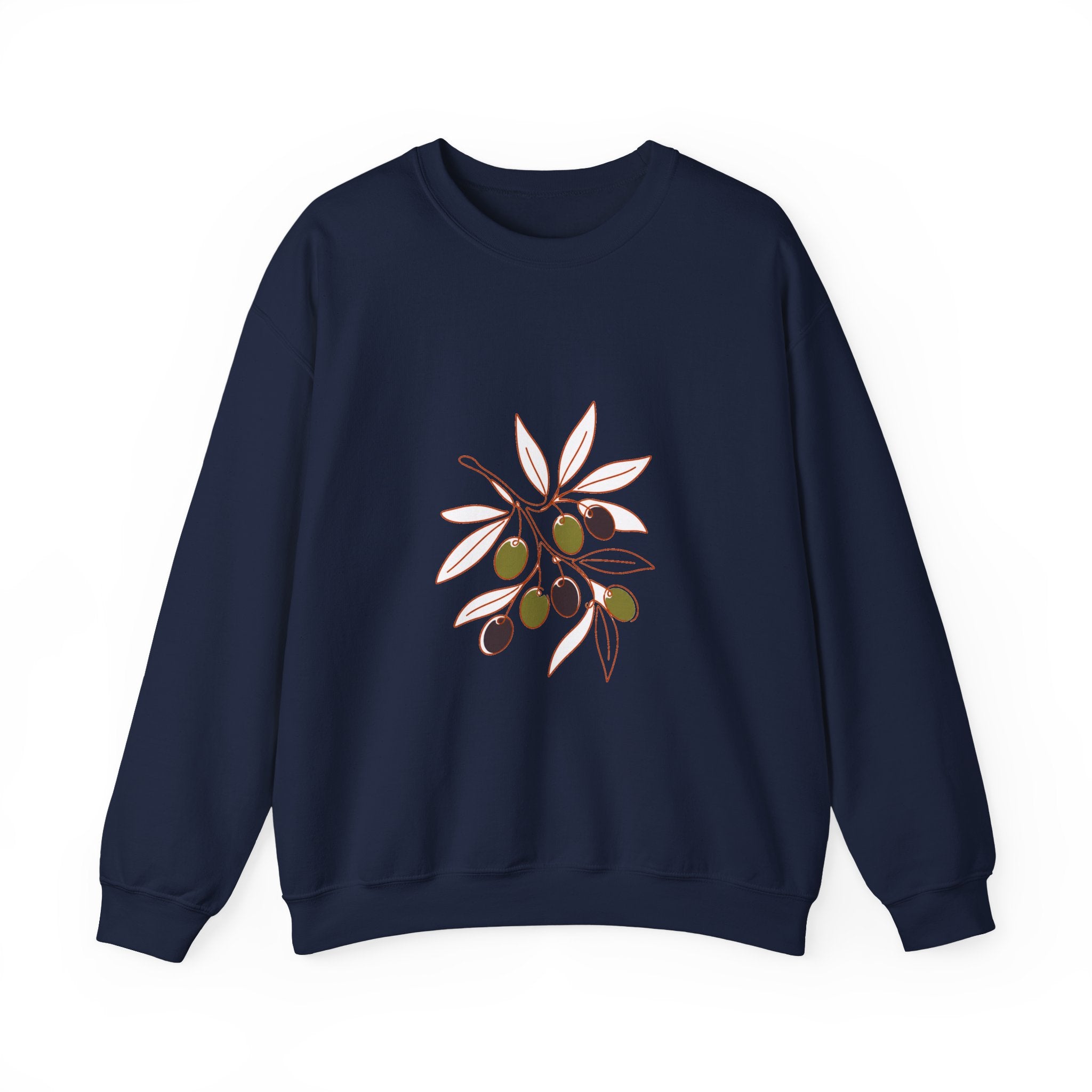 Matching Couple Sweatshirt - Olive Branch & Fig Matching Couple Premium Fleece Sweatshirt Minimalist Art His Hers Christmas Gift - Design A