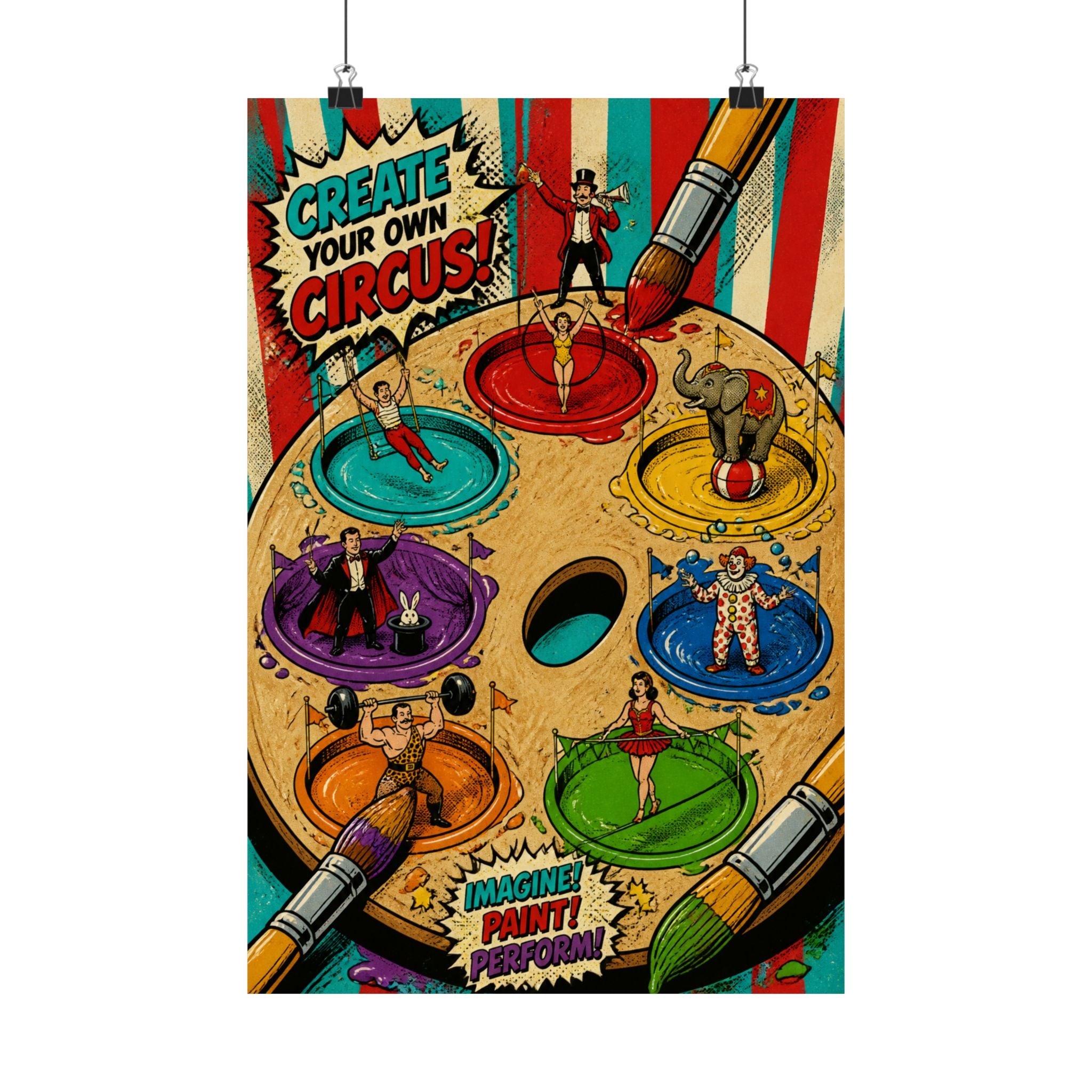 Paint Palette Stage Wall Art Poster 18×24 Pop Art Living Room Decor Maximalist Print