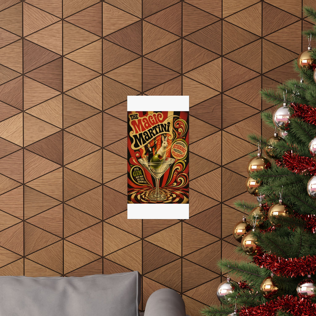 Martini Magician Wall Art Poster 18×24 Psychedelic Cafe Decor Maximalist Print
