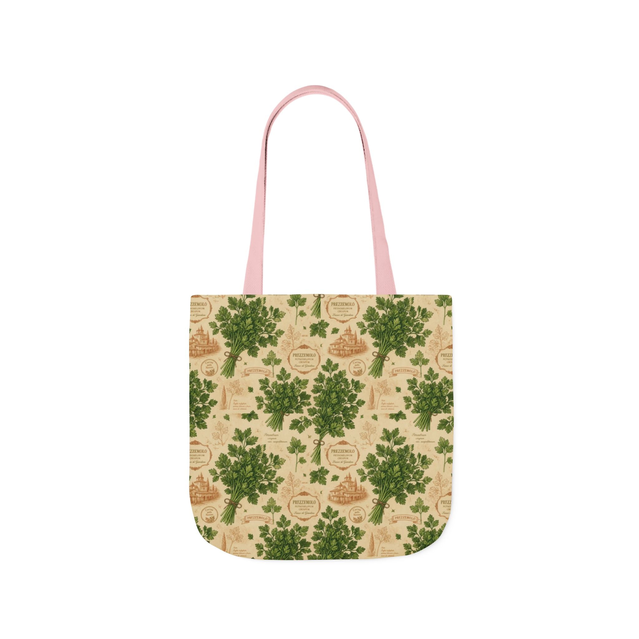 Fresh Parsley Canvas Tote Bag Mediterranean Kitchen Botanical Design Italian Cottagecore Gift