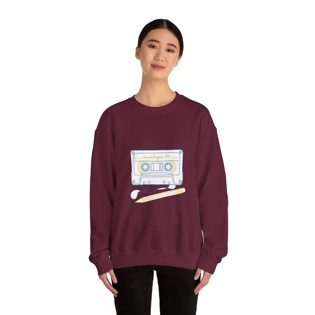 Matching Couple Sweatshirt - Vinyl & Cassette Matching Couple Premium Fleece Sweatshirt Minimalist Art His Hers Christmas Gift - Design B