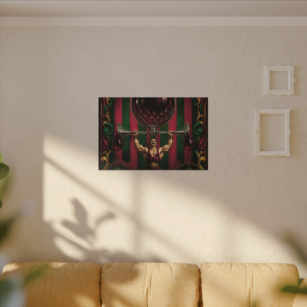 Wine Glass Strongman Wall Art Canvas 16×20 Baroque Home Office Decor Maximalist Print