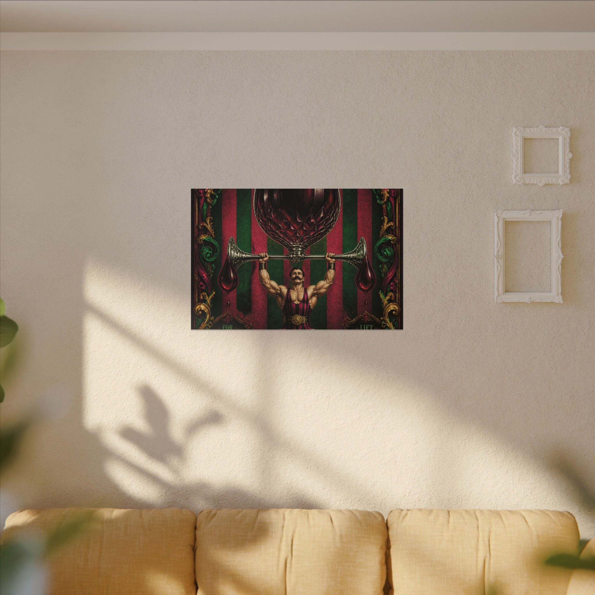 Wine Glass Strongman Wall Art Canvas 16×20 Baroque Home Office Decor Maximalist Print