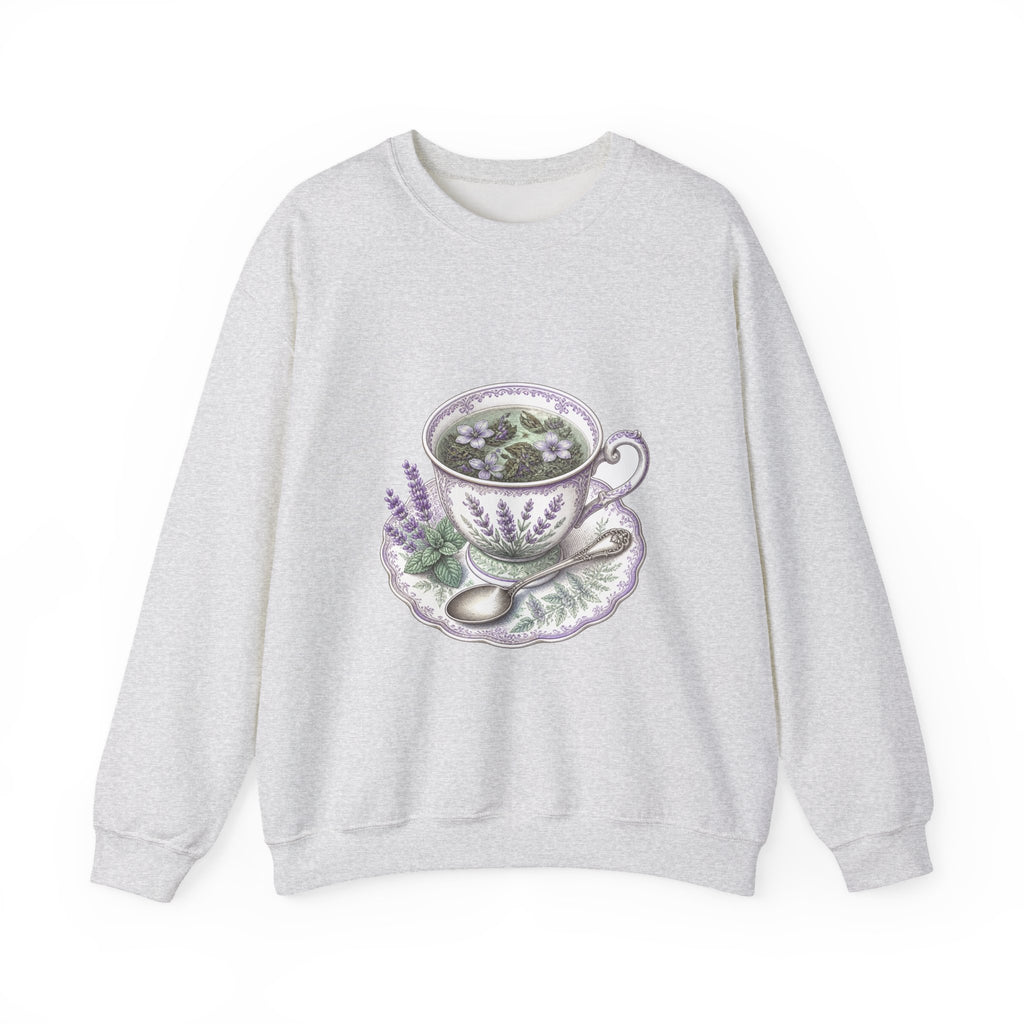 Matching Couple Sweatshirt - Coffee & Tea Matching Couple Premium Fleece Sweatshirt Vintage Art His Hers Honeymoon Gift - Design B