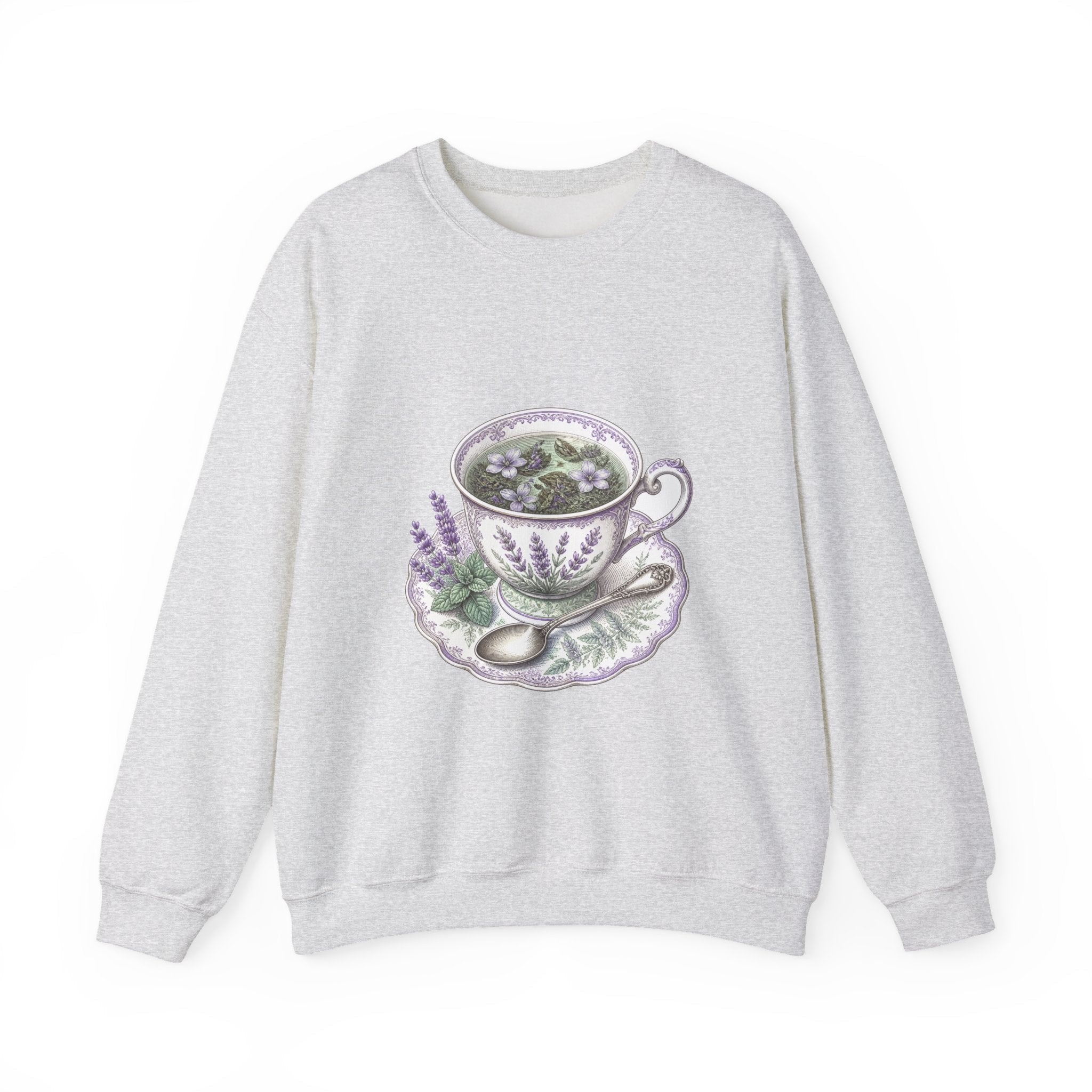 Matching Couple Sweatshirt - Coffee & Tea Matching Couple Premium Fleece Sweatshirt Vintage Art His Hers Honeymoon Gift - Design B