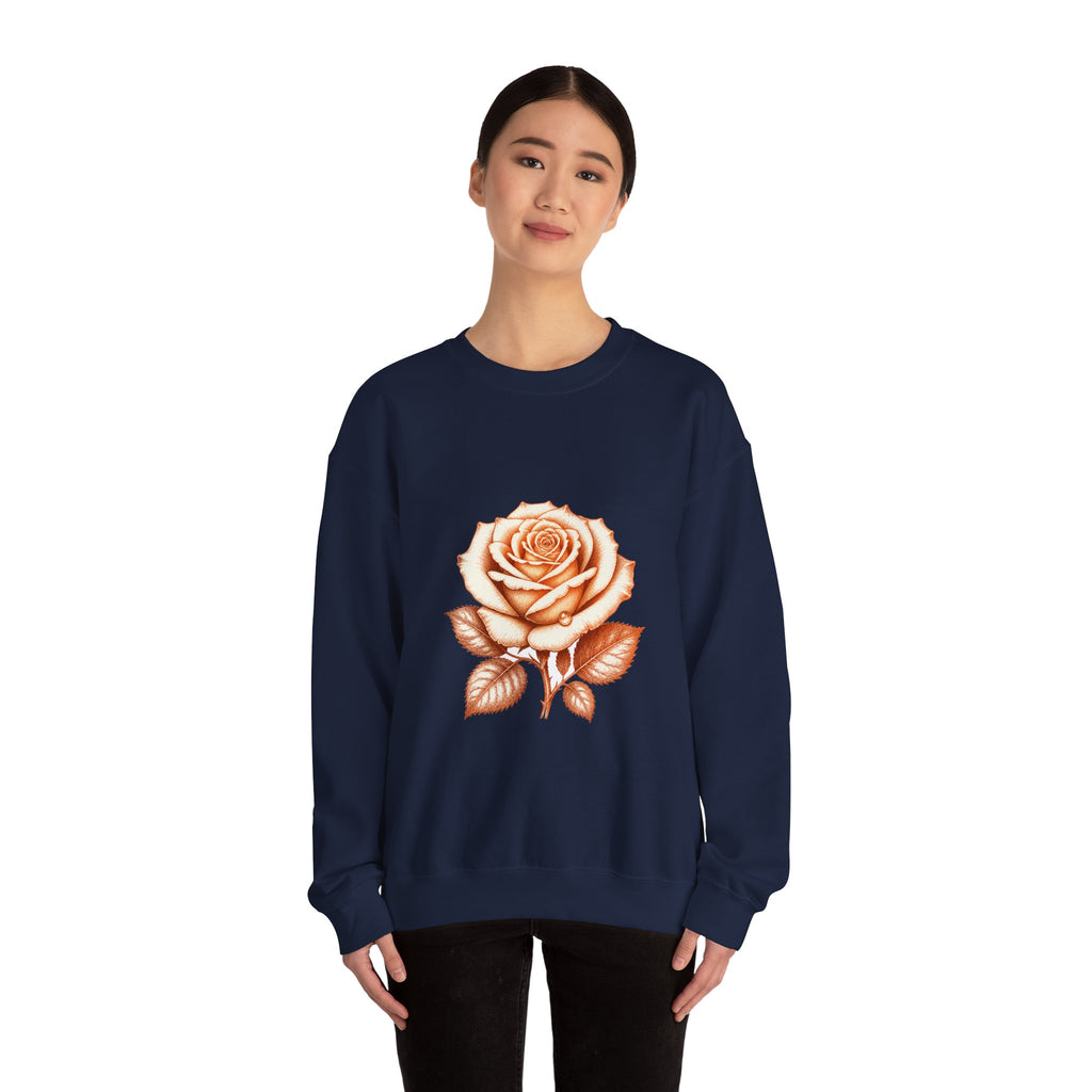 Matching Couple Sweatshirt - Rose & Thorn Matching Couple Premium Fleece Sweatshirt Hand-Drawn Art His Hers Anniversary Gift - Design A