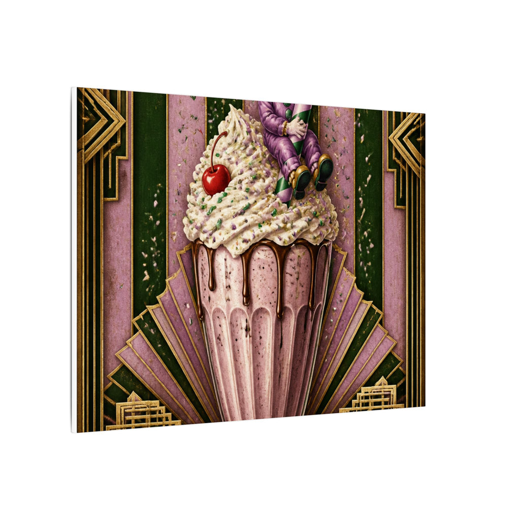 Milkshake Slide Clown Wall Art Canvas 16×20 Art Deco Entryway Decor Maximalist Print