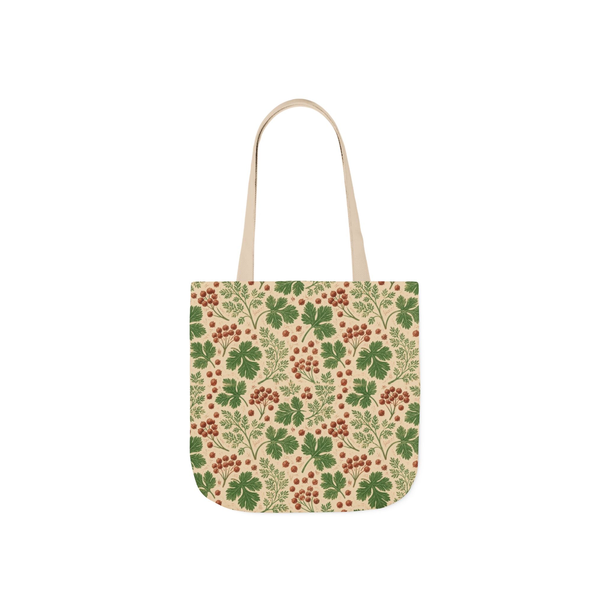 Coriander & Seeds Canvas Tote Bag Mediterranean Kitchen Linocut Design Italian Cottagecore Gift